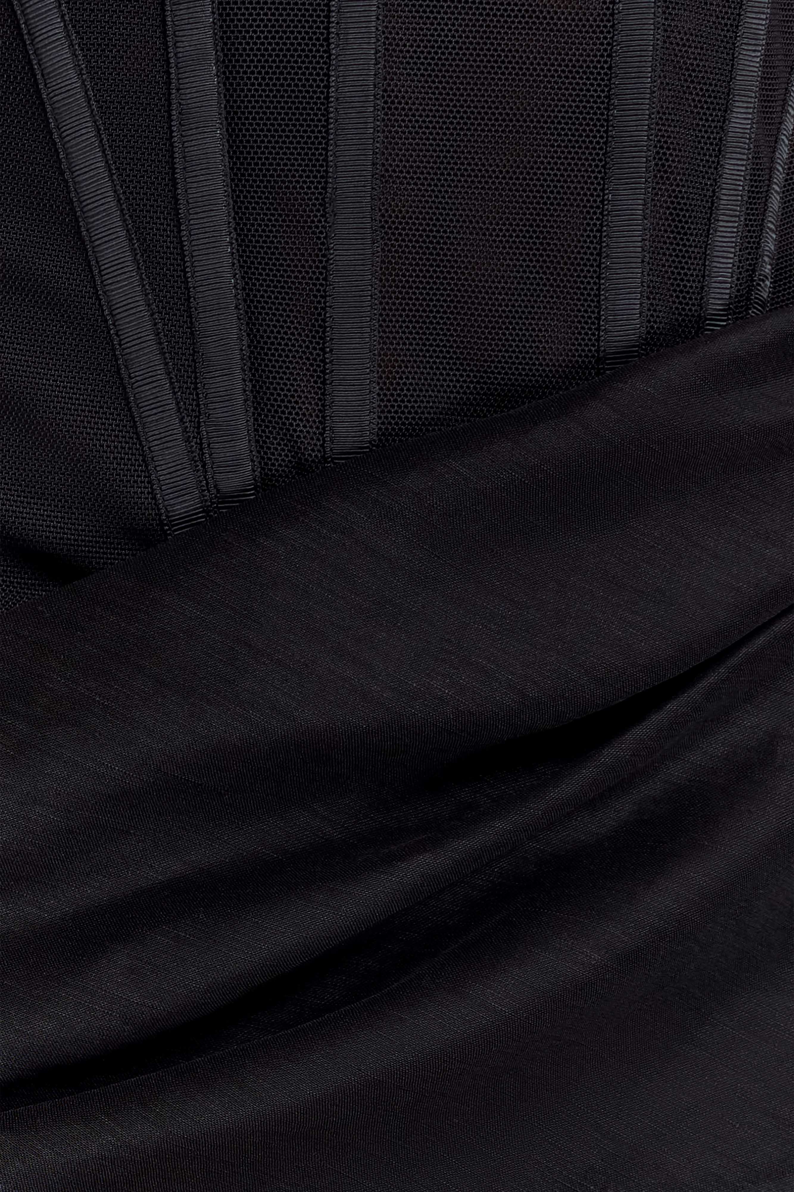 Saphira Shirt Corset Maxi Dress - Black - Image 8