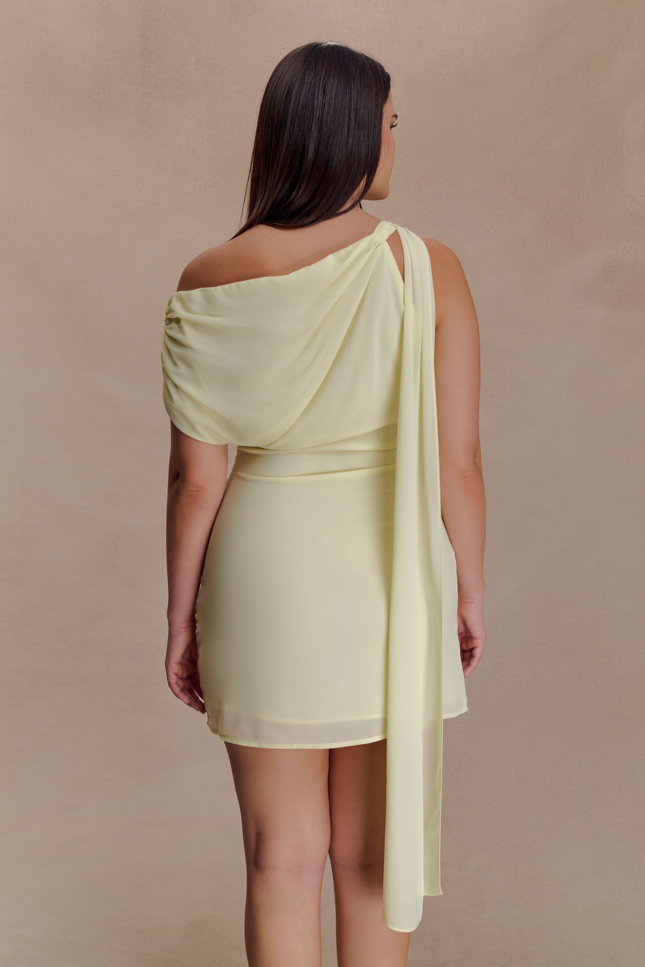 Daisie Chiffon Mini Dress - Lemon - Image 3