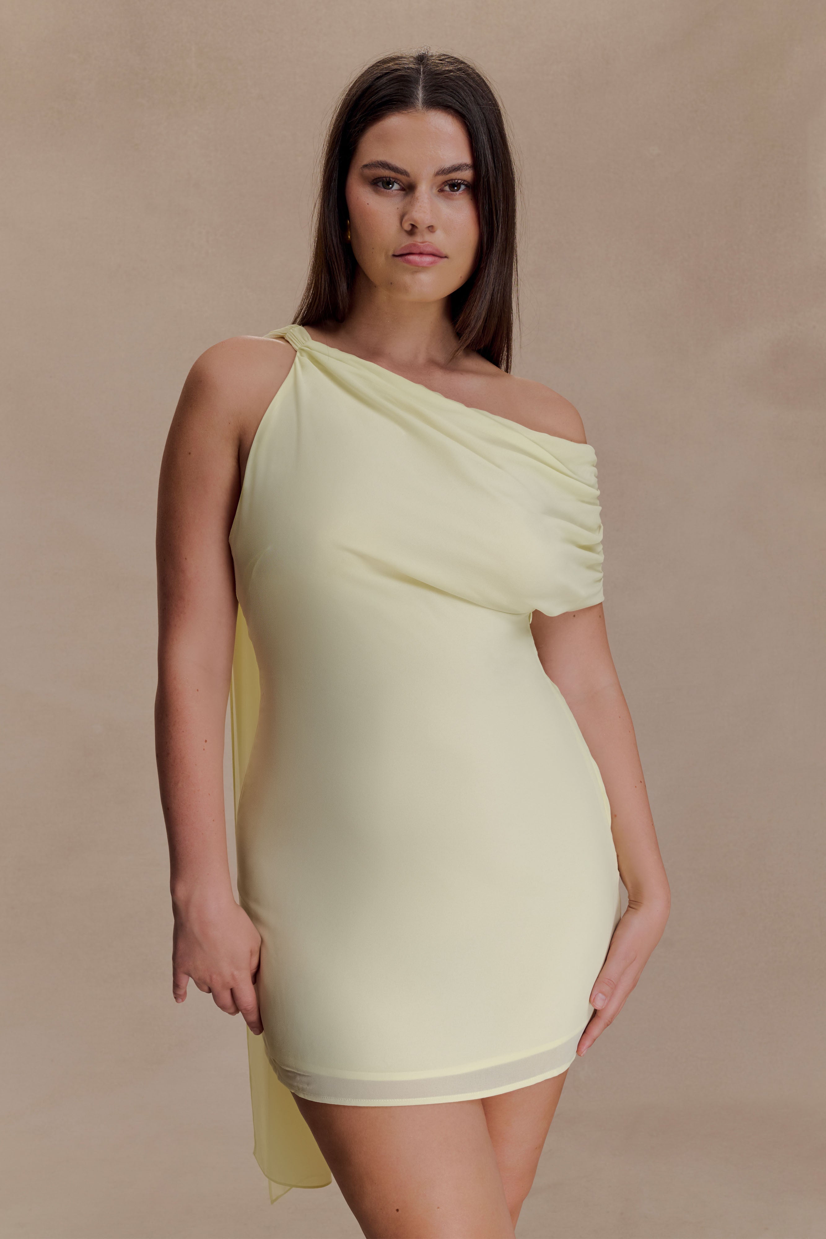 Daisie Chiffon Mini Dress - Lemon - Image 6