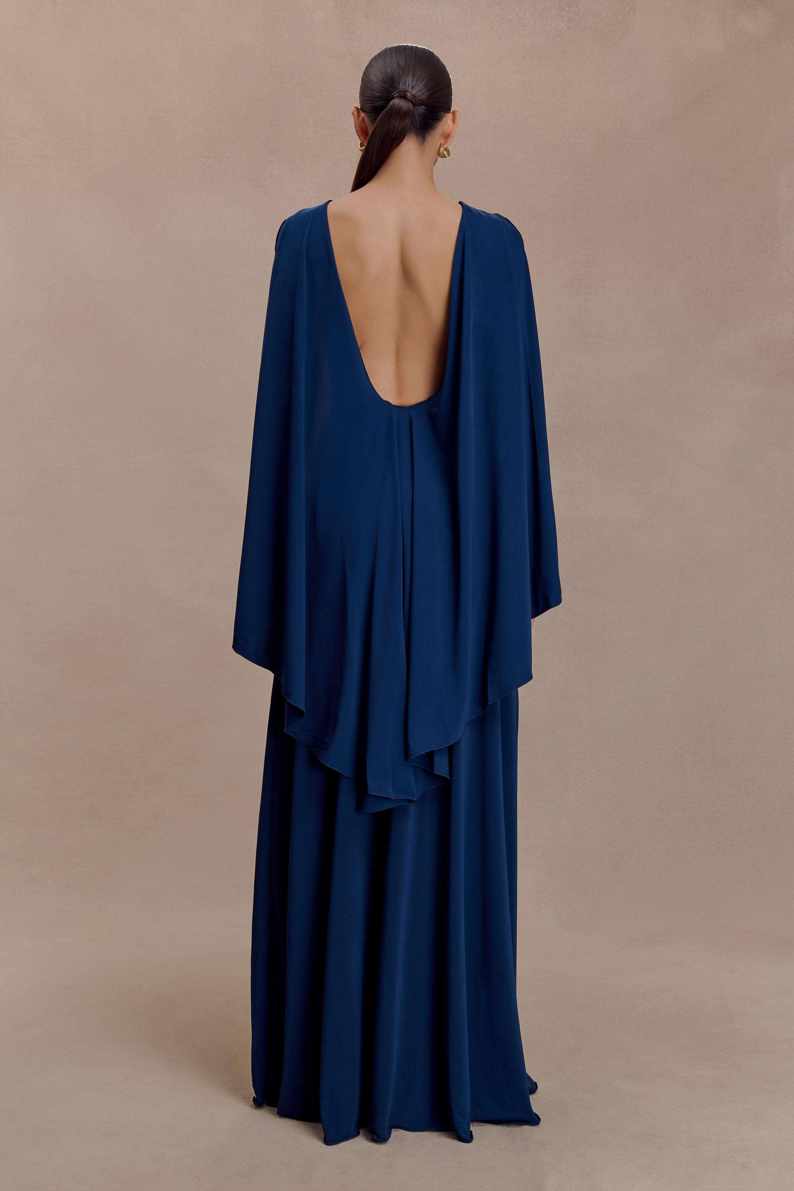 Alternative view of Emory Jersey Cape Maxi Dress - Navy