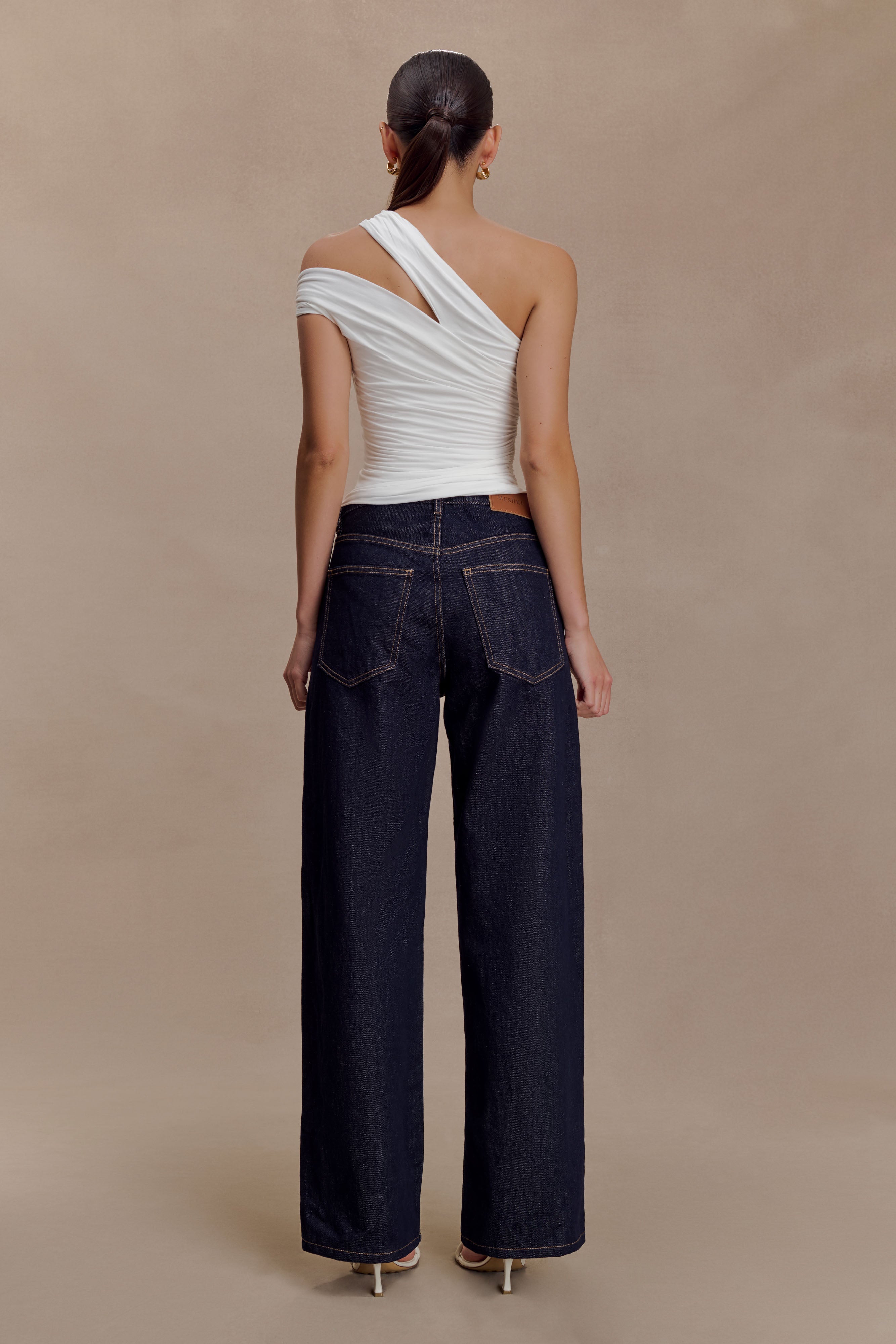 Anna One Shoulder Modal Top - White - Image 3