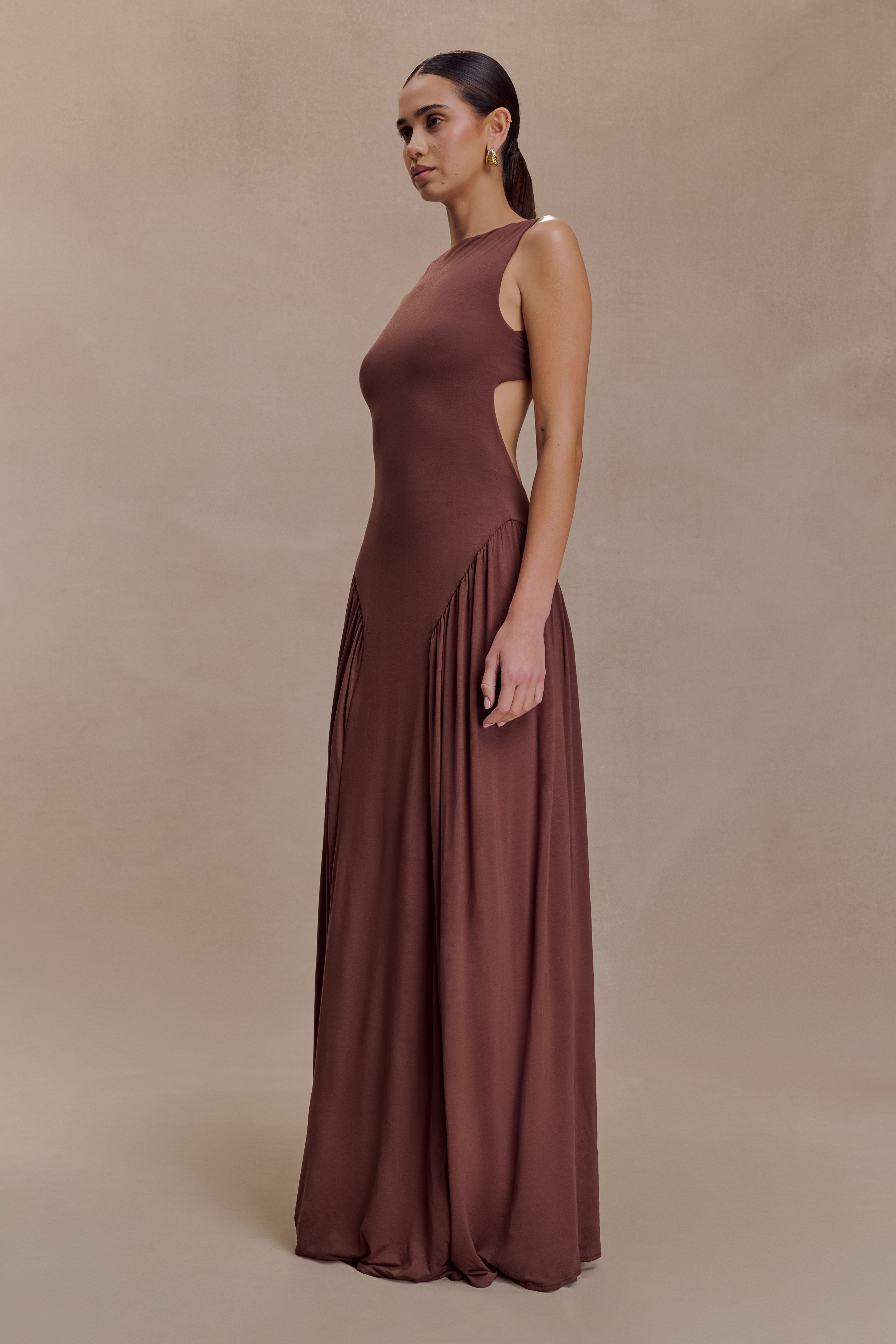 Marnie Modal Sleeveless Maxi Dress - Chocolate - Image 5