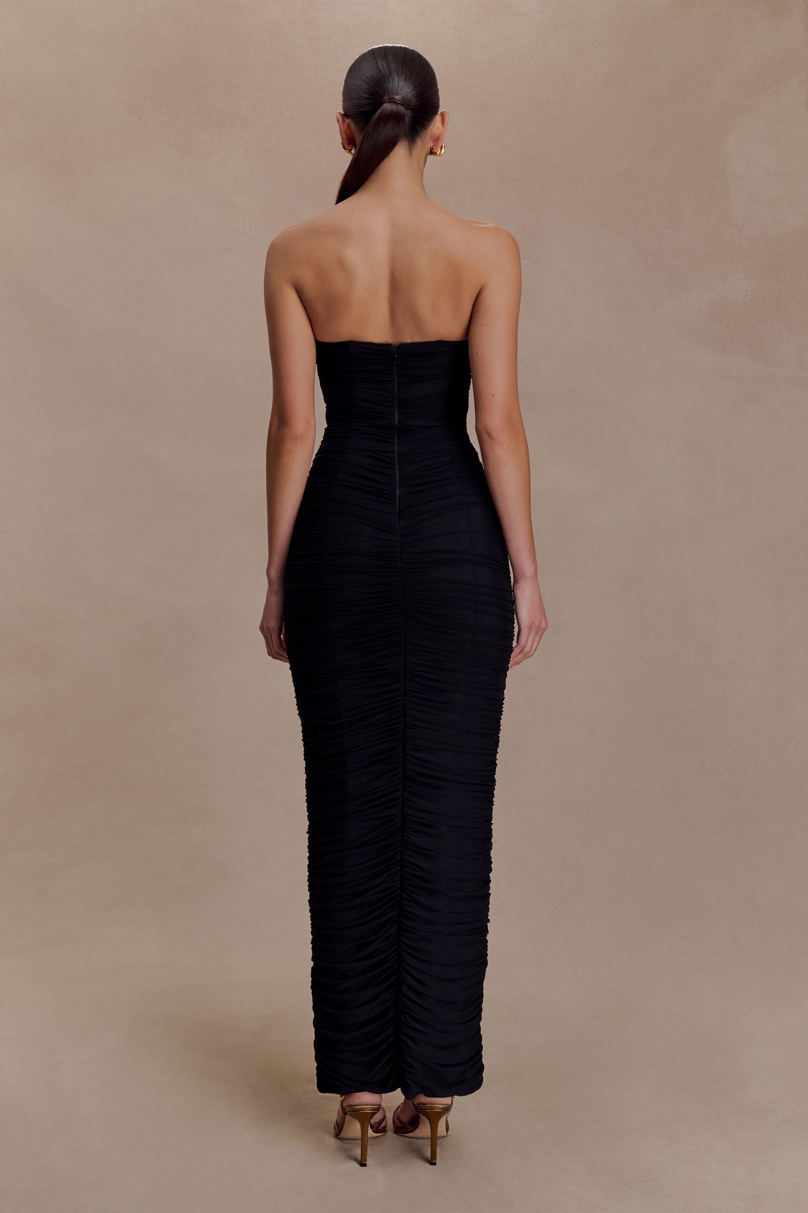 Alternative view of Jianna Strapless Mesh Maxi Dress - Black