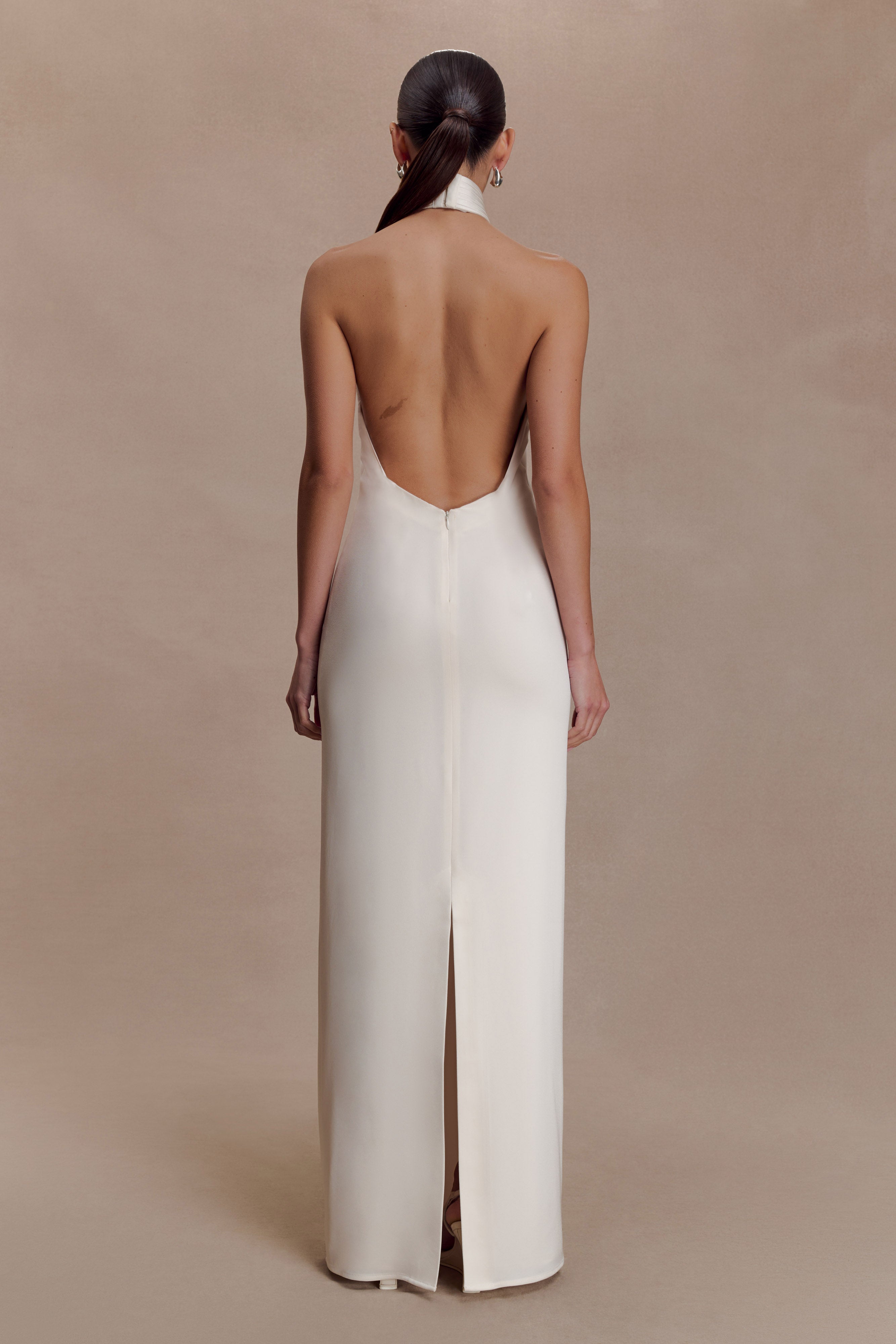 Alternative view of Freja Halter Maxi Dress With Hardware - Blush Ivory