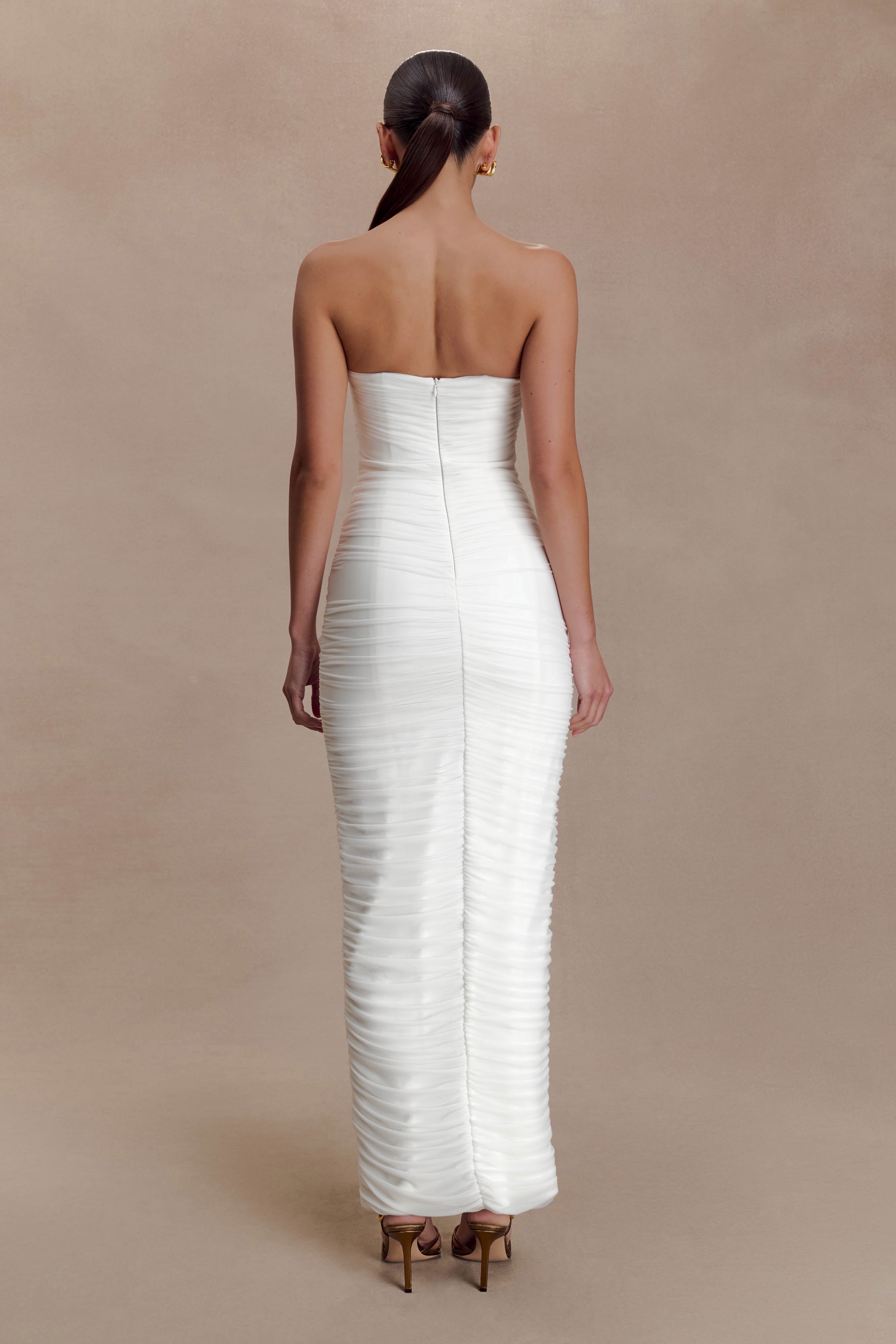 Alternative view of Jianna Strapless Mesh Maxi Dress - Ivory