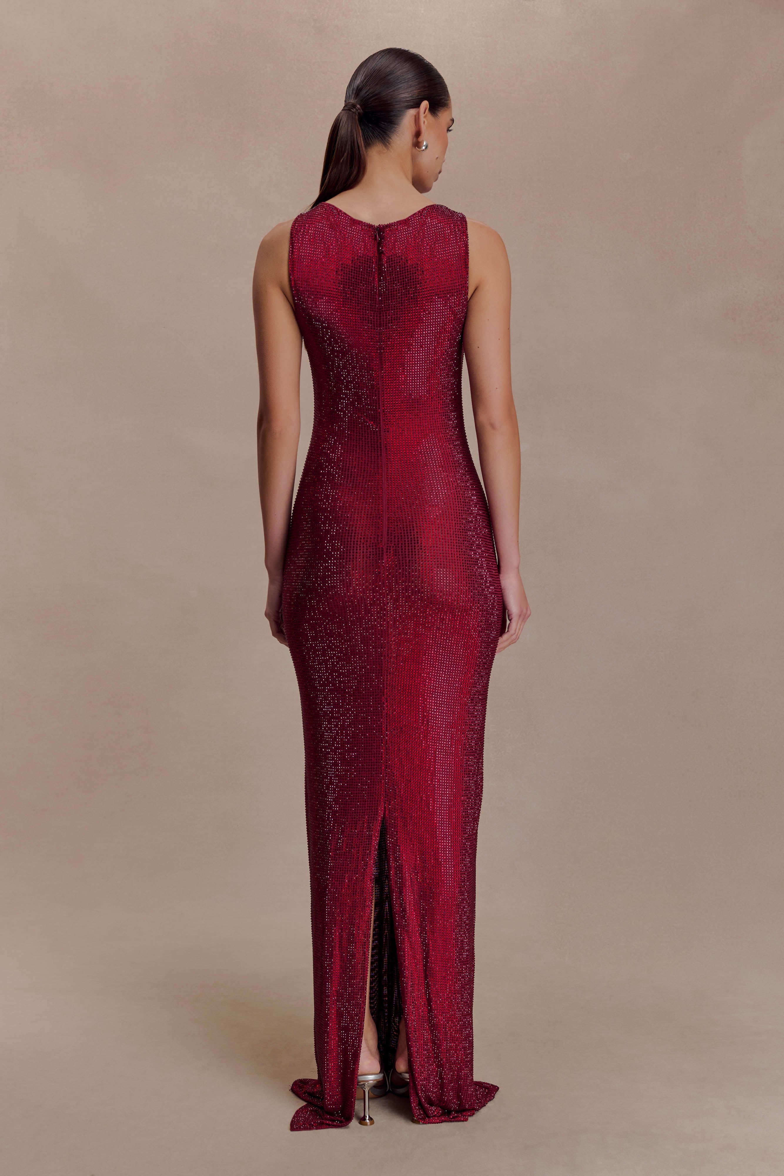 Alternative view of Magnolia Sleeveless Diamante Maxi Dress - Wine
