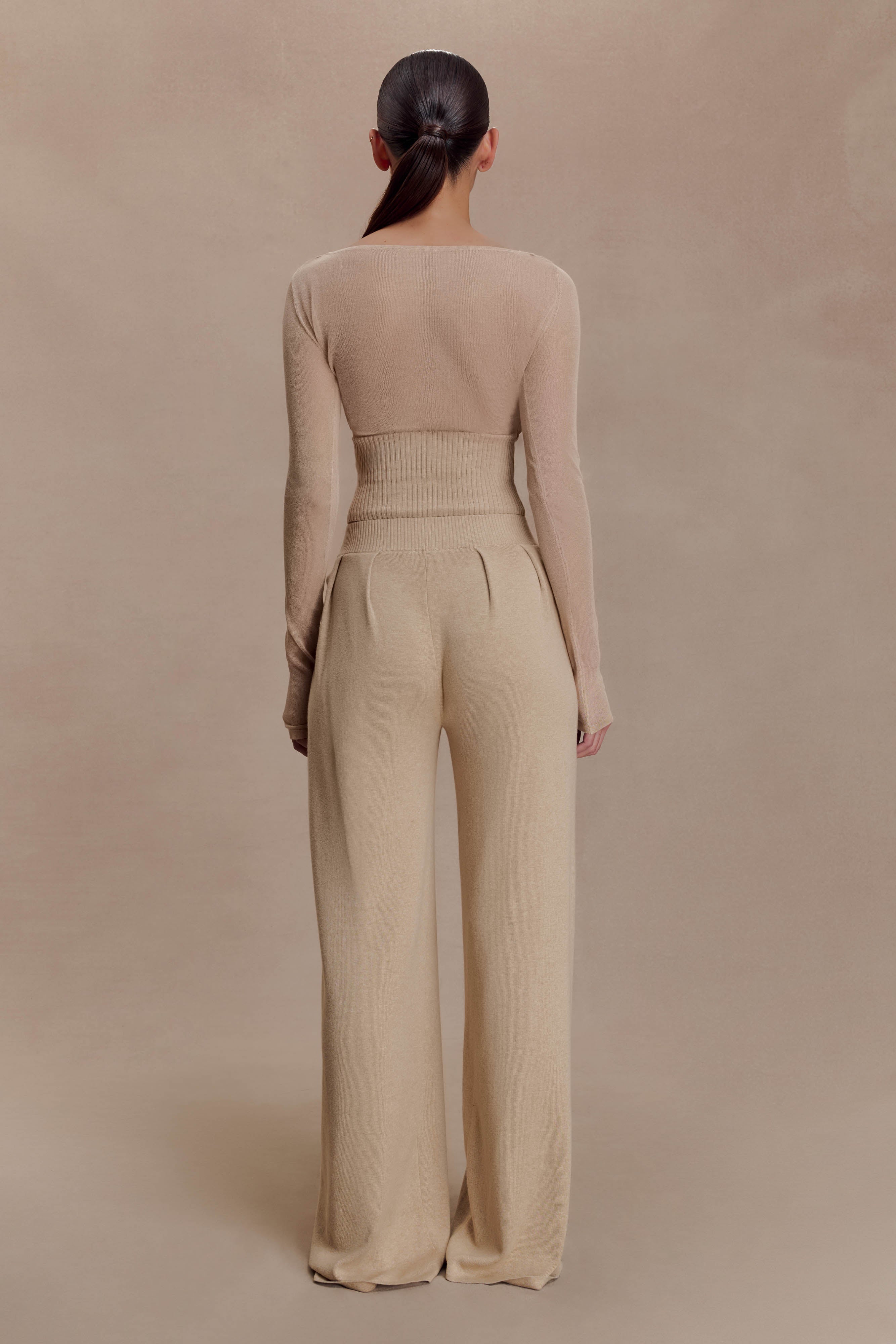 Alternative view of Frannie Gathered Silk Blend Knit Pants - Sand