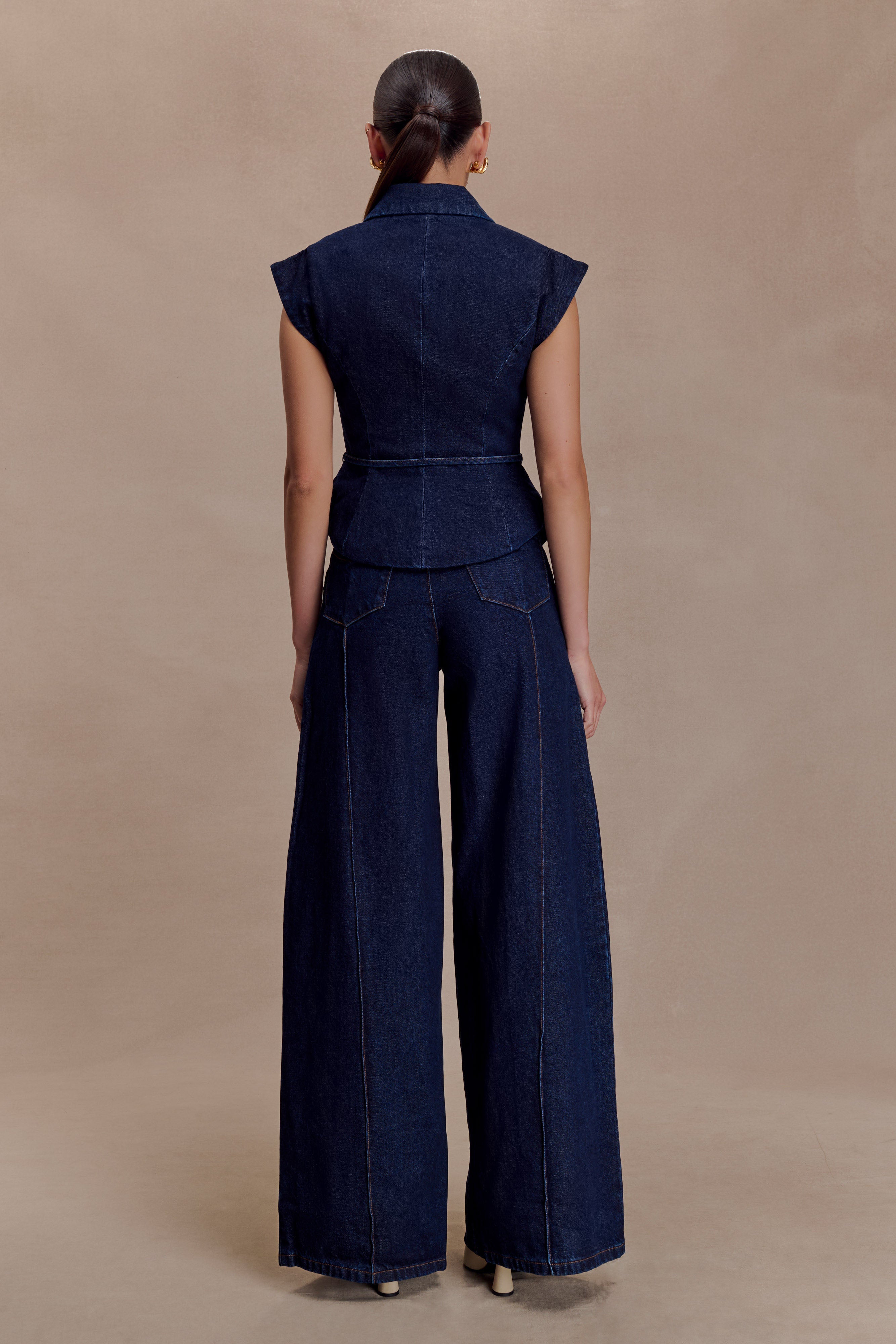 Alternative view of Beatrix High Rise Denim Jeans -  Indigo Blue
