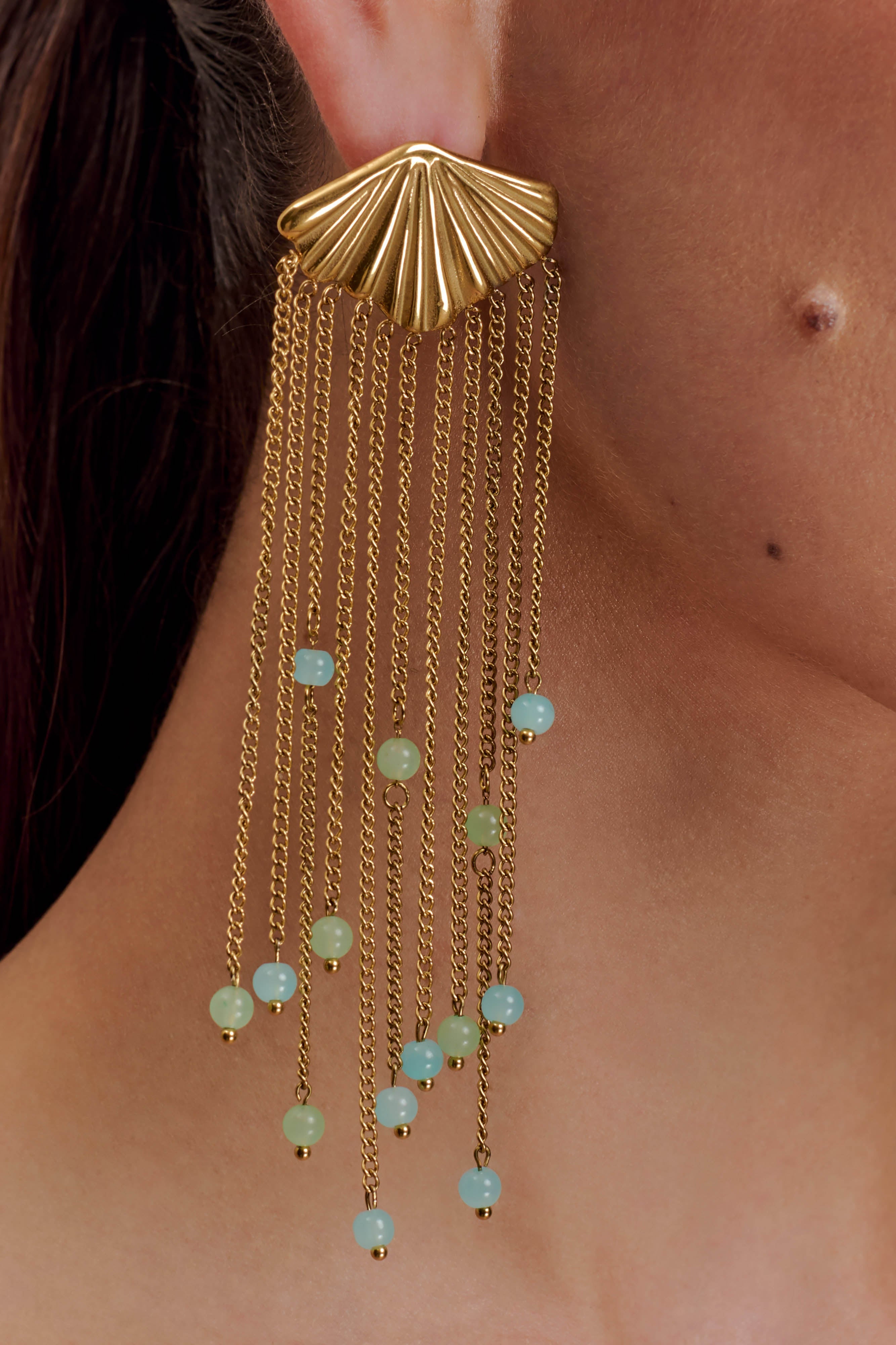 Maia Chandelier Earrings - Gold - Image 3
