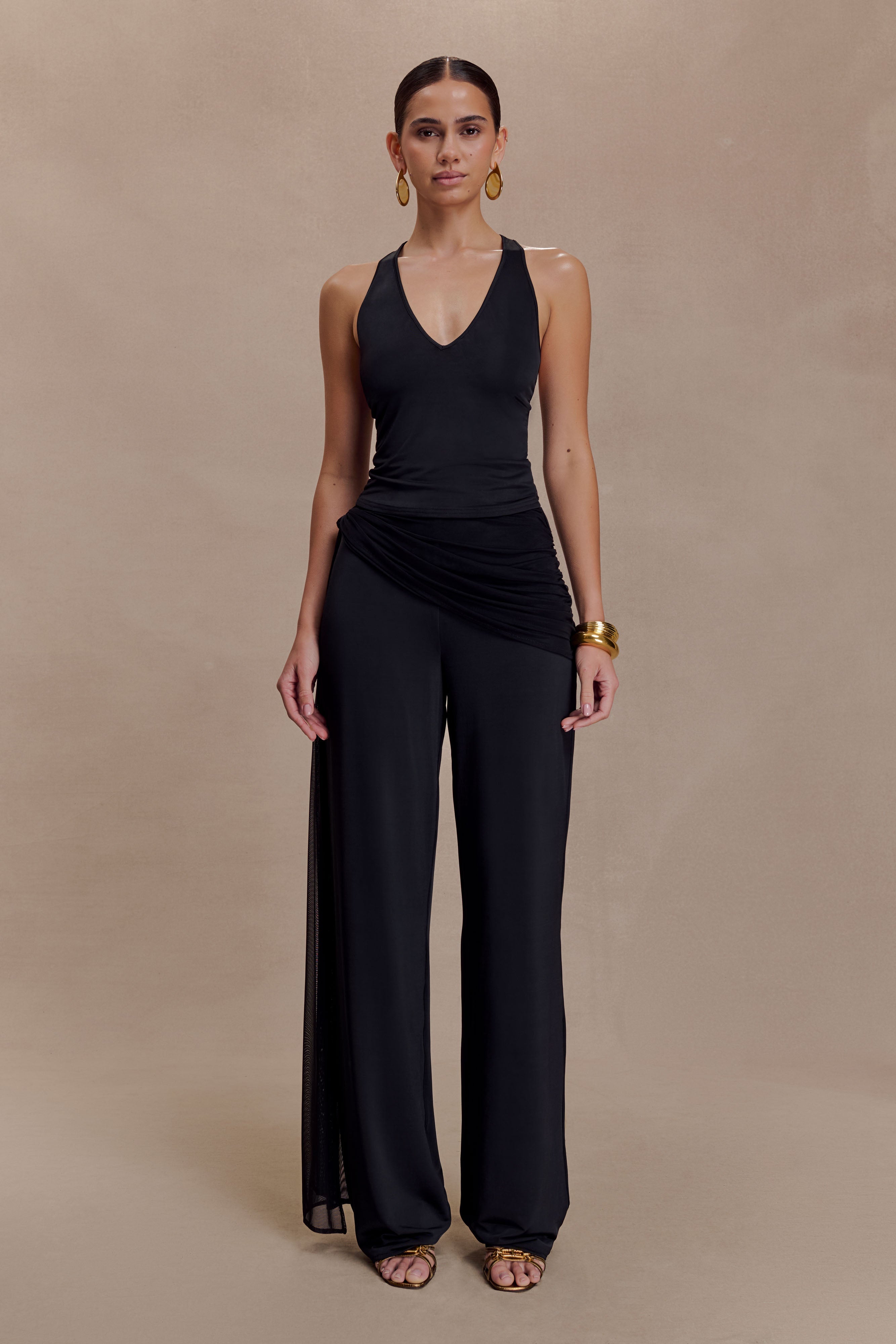 Aspyn Slinky And Mesh Top - Black - Image 7