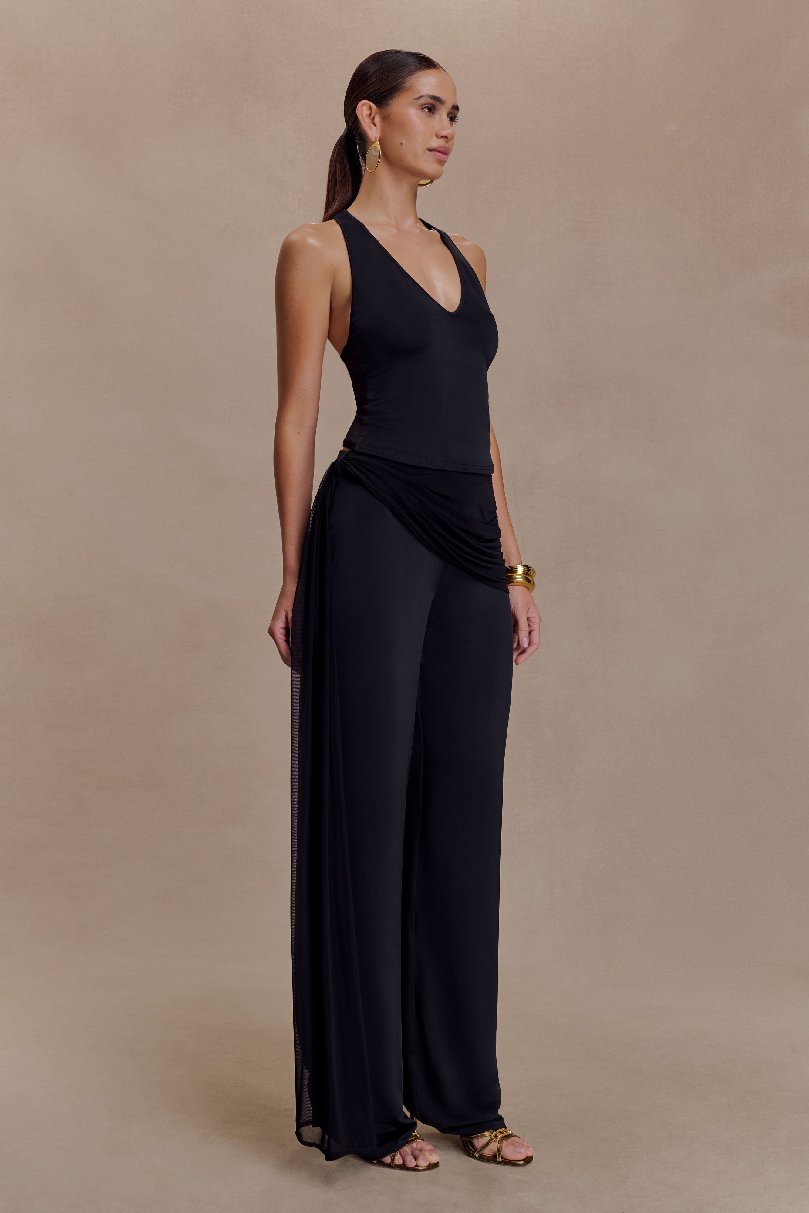 Aspyn Slinky And Mesh Top - Black - Image 4