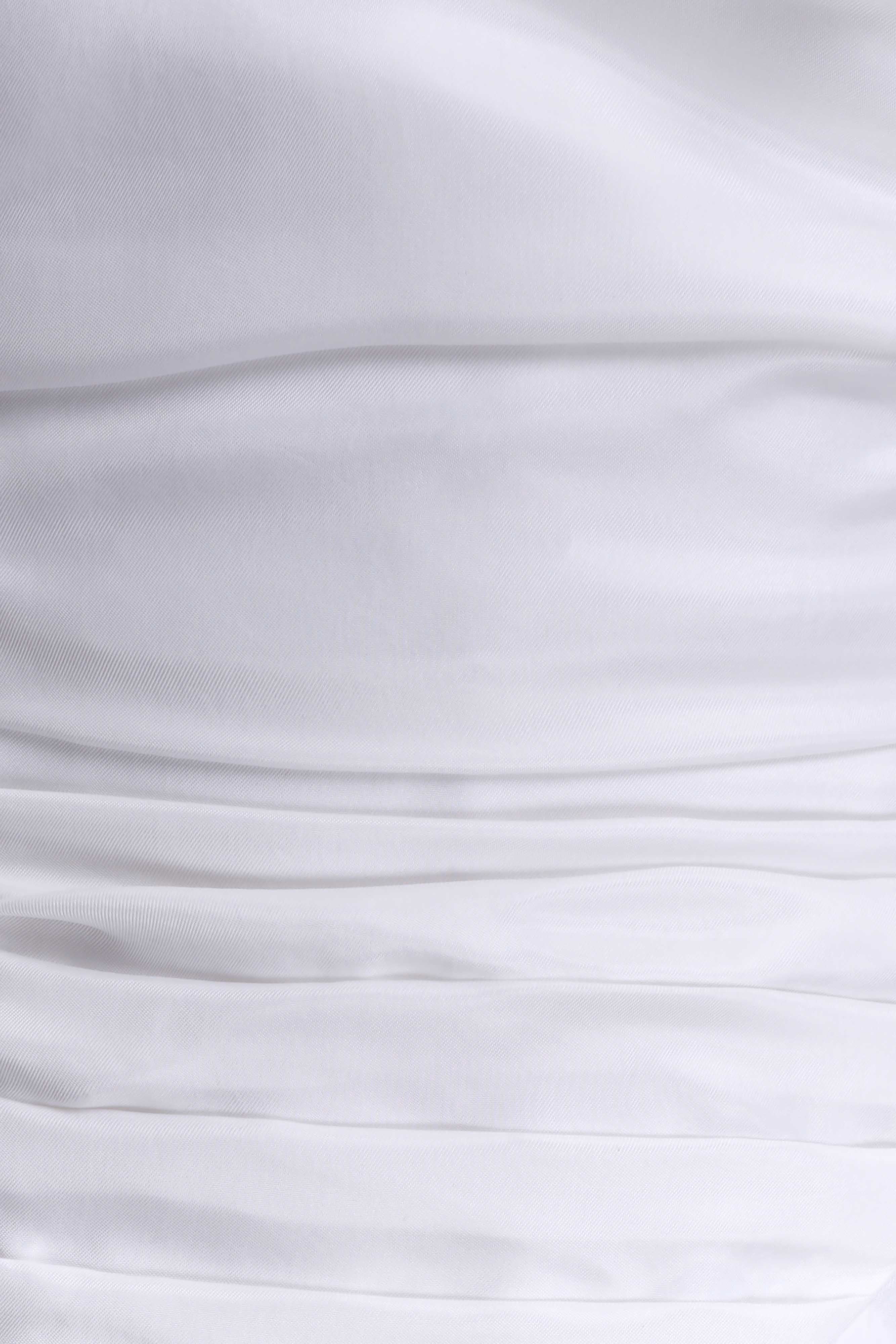 Daniela Ruched Halter Midi Dress - White - Image 6