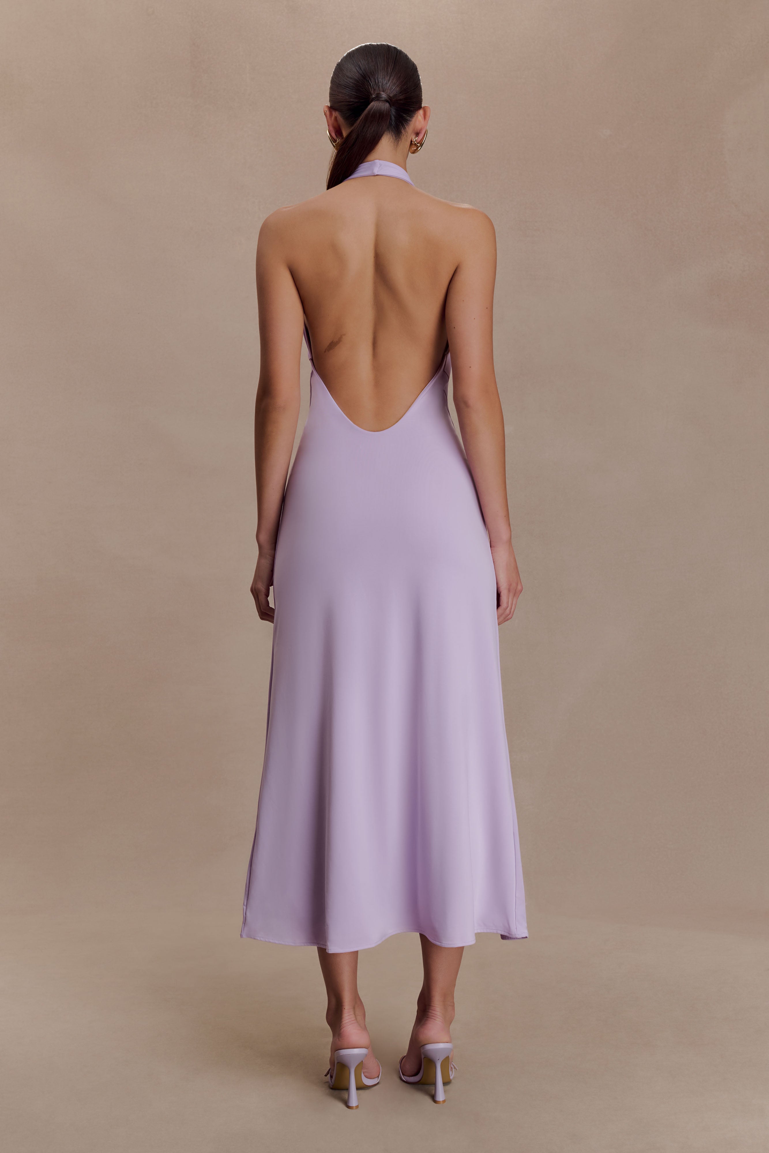 Alternative view of Genie Slinky Halter Midi Dress - Lilac
