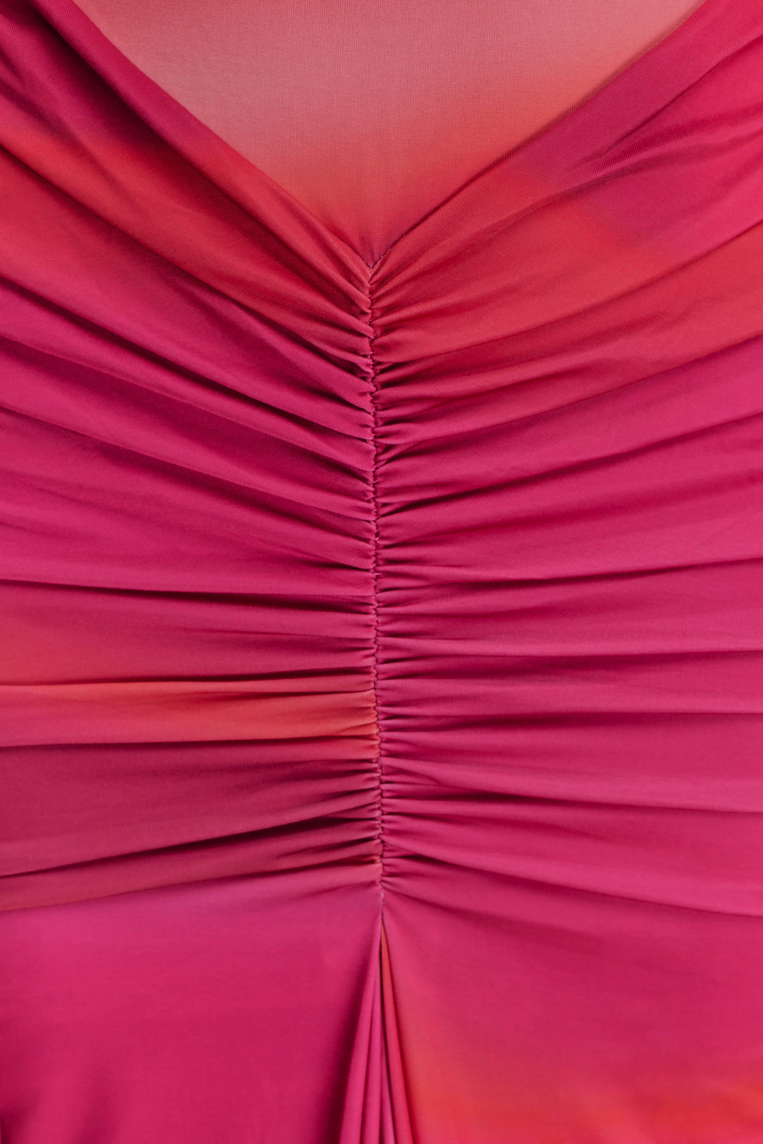 Roisin Slinky Maxi Dress - Pink Sunset Print - Image 5