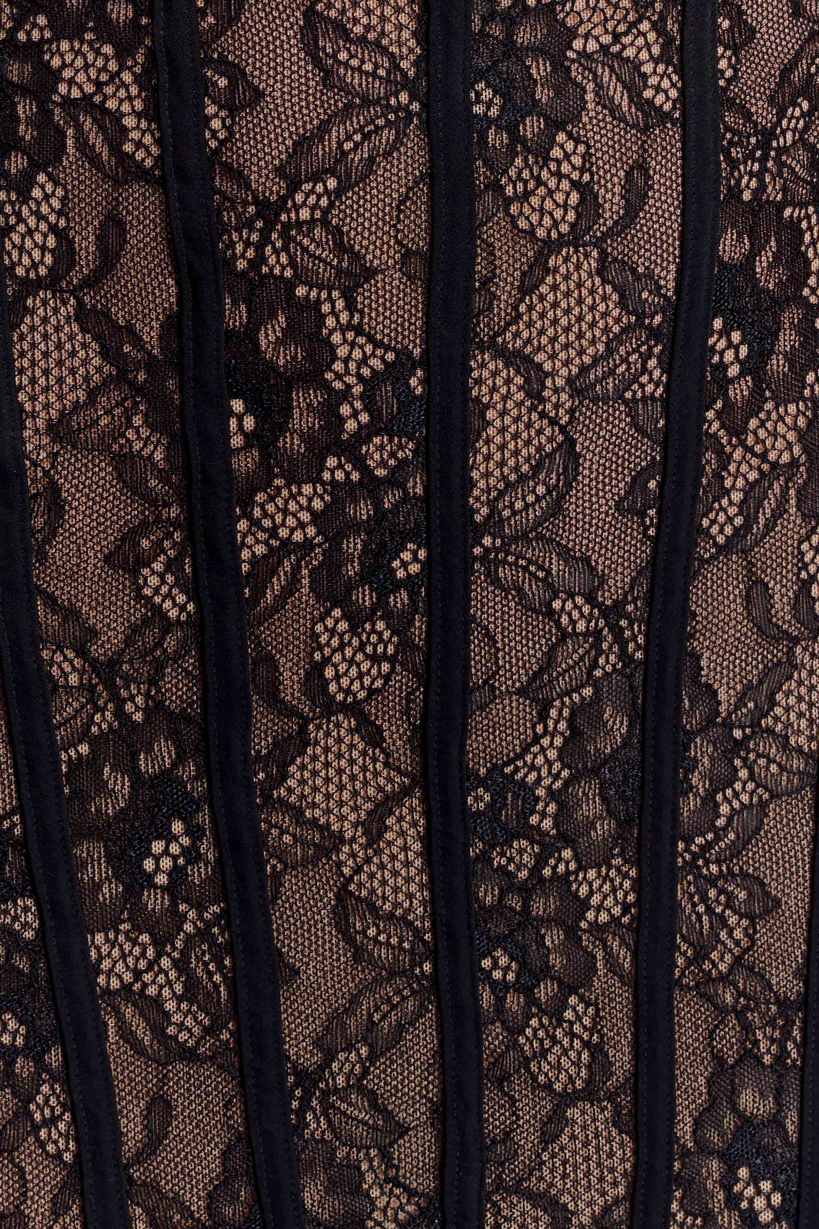 Jeannette Panelled Lace Mini Dress - Black - Image 7