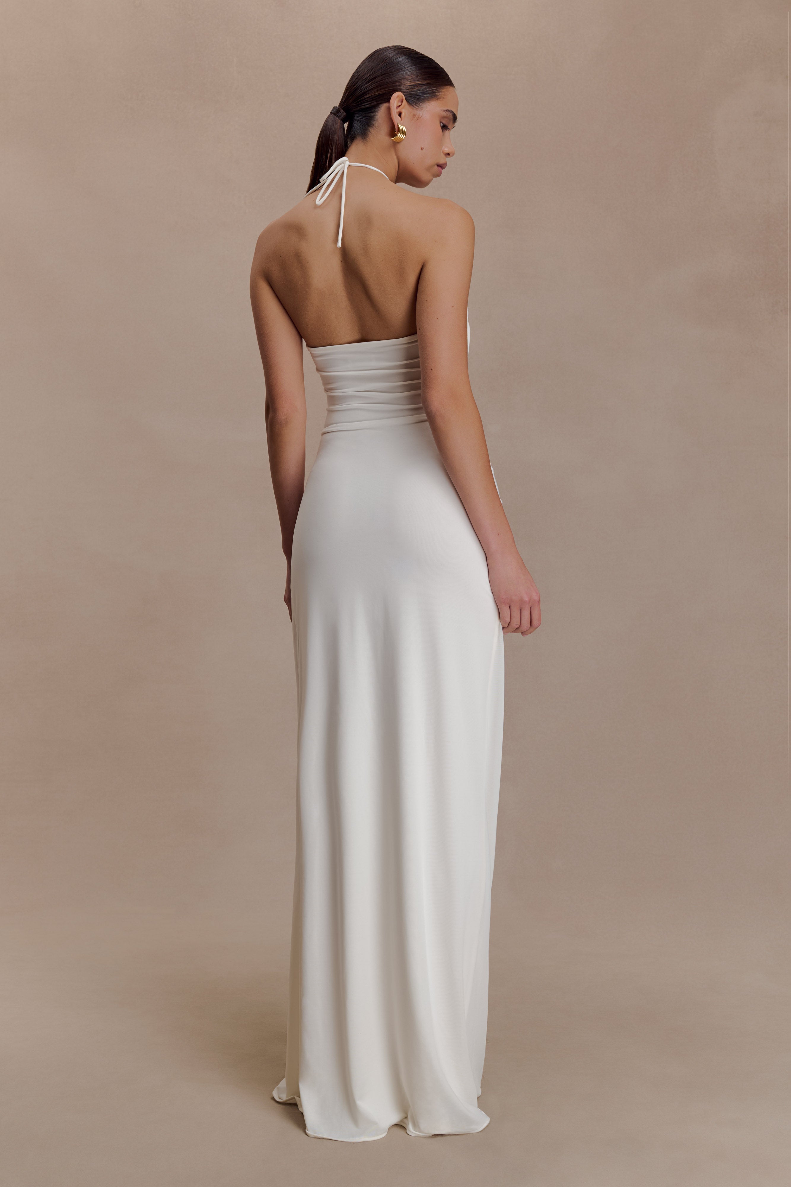 Alternative view of Quincy Halter Maxi Dress With Hardware - Ivory