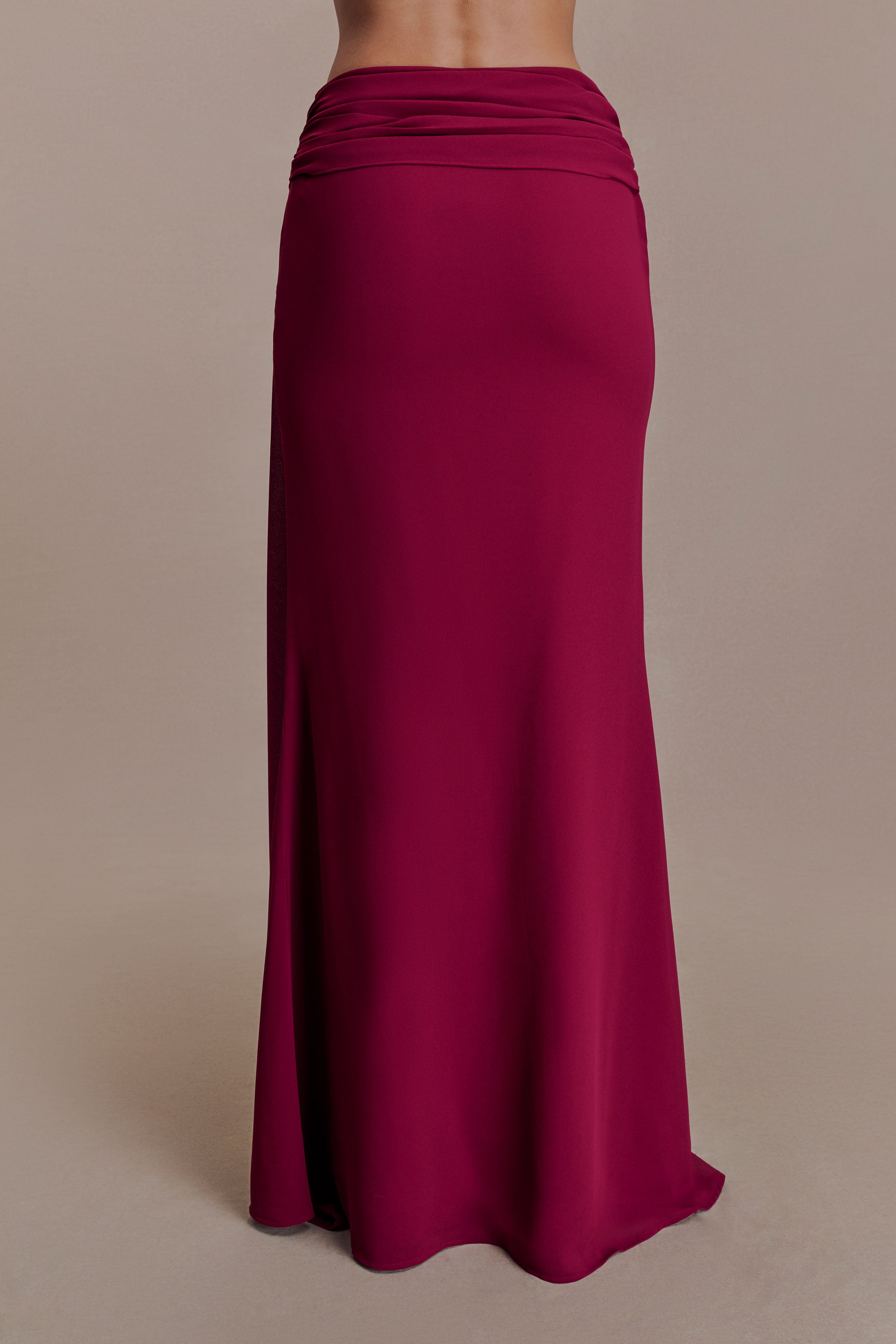 Celina Chiffon Overlay Maxi Skirt - Cherry Red - Image 8