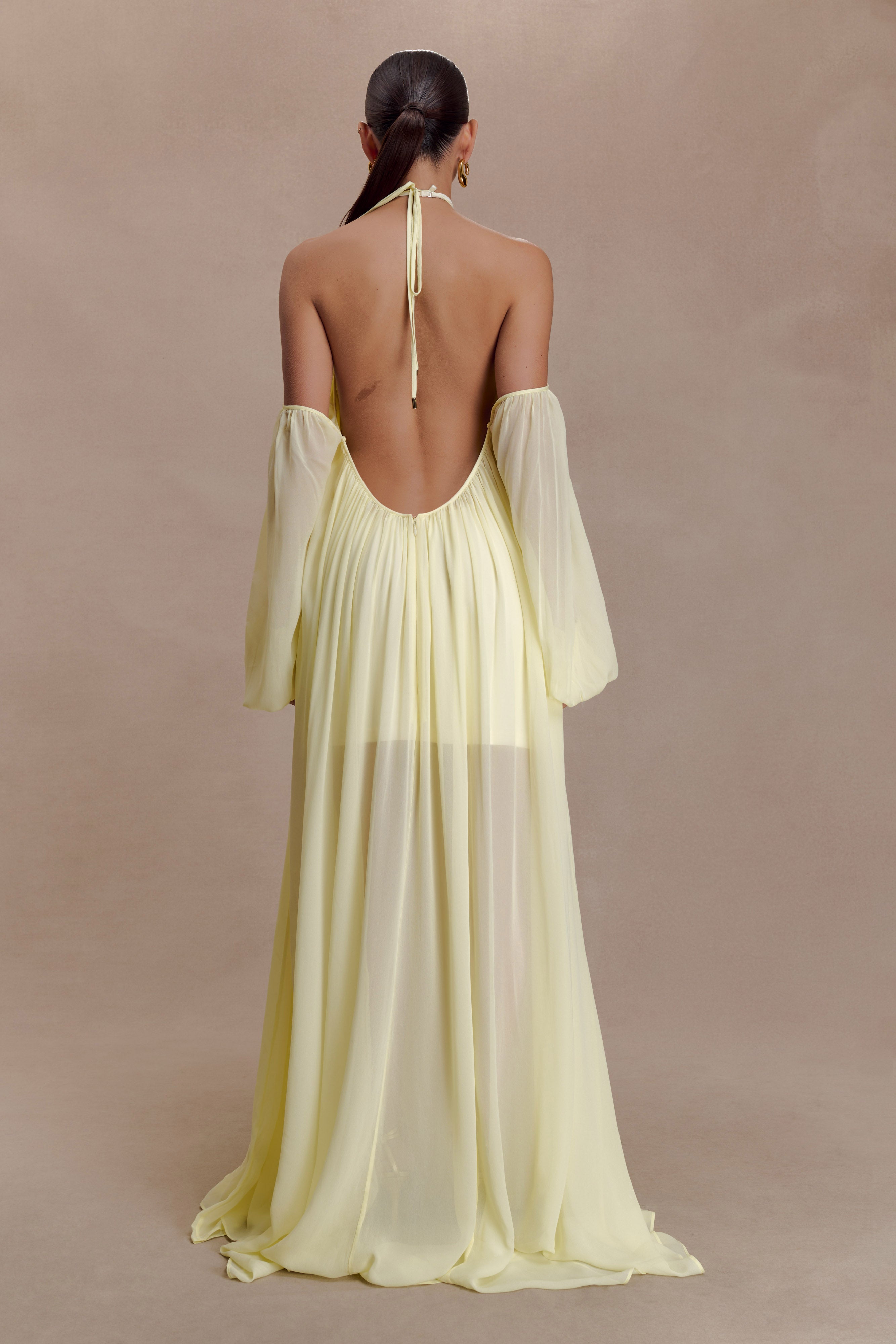 Alternative view of Janni Chiffon Maxi Dress With Hardware - Lemon Lime