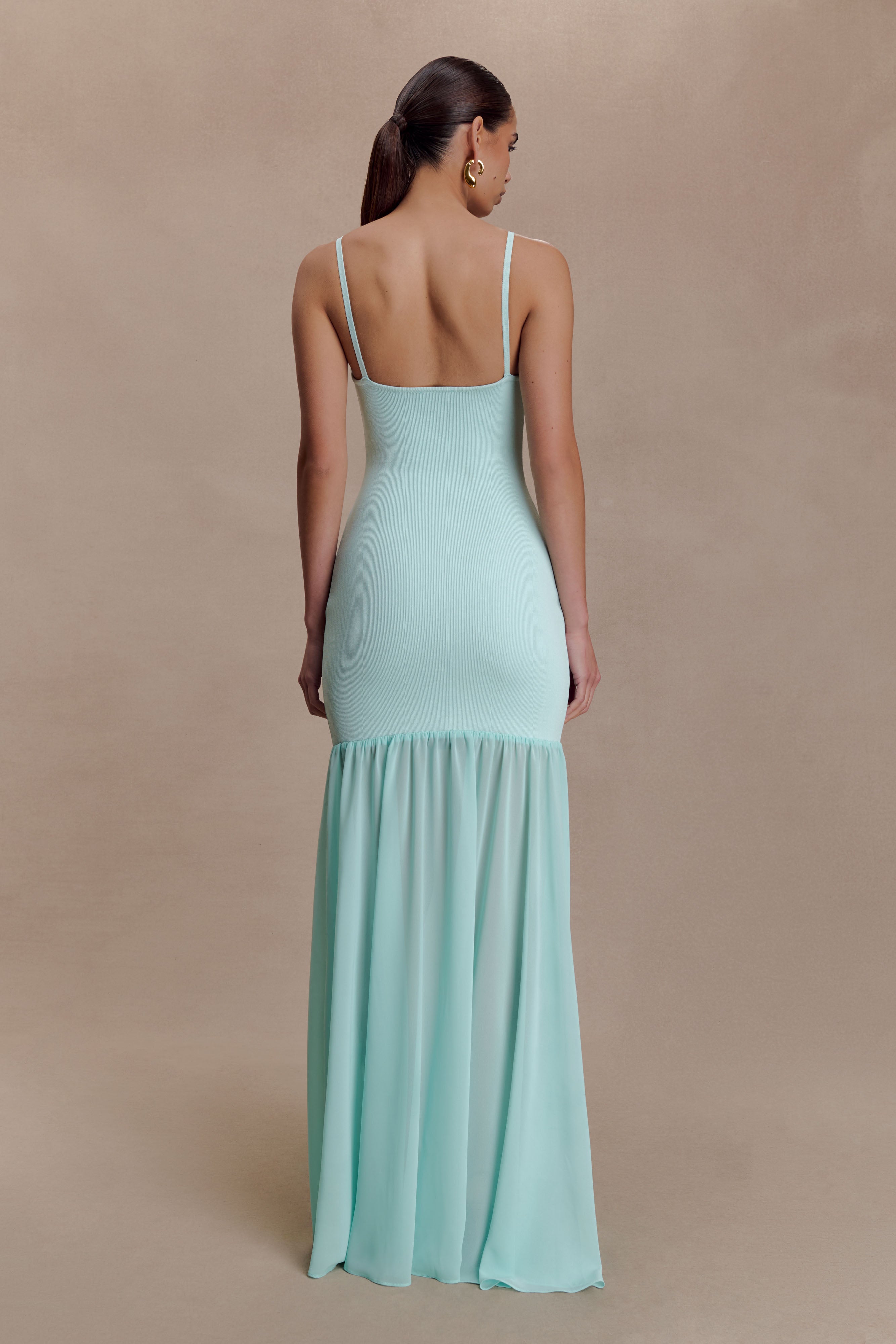 Alternative view of Deanne Bandage And Chiffon Knit Maxi Dress - Blue