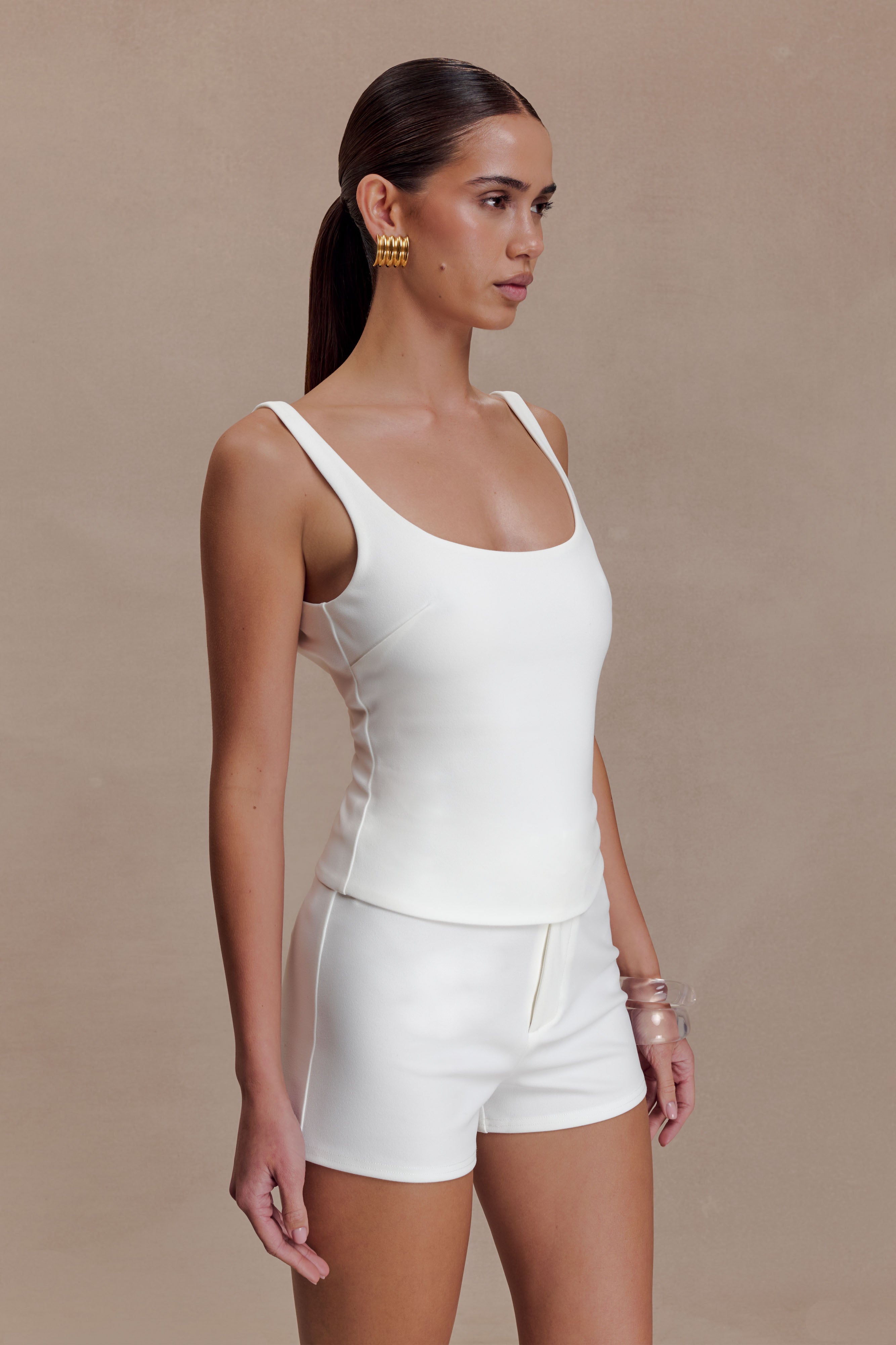 Alternative view of Blanca Stretch Crepe Cami Top - White