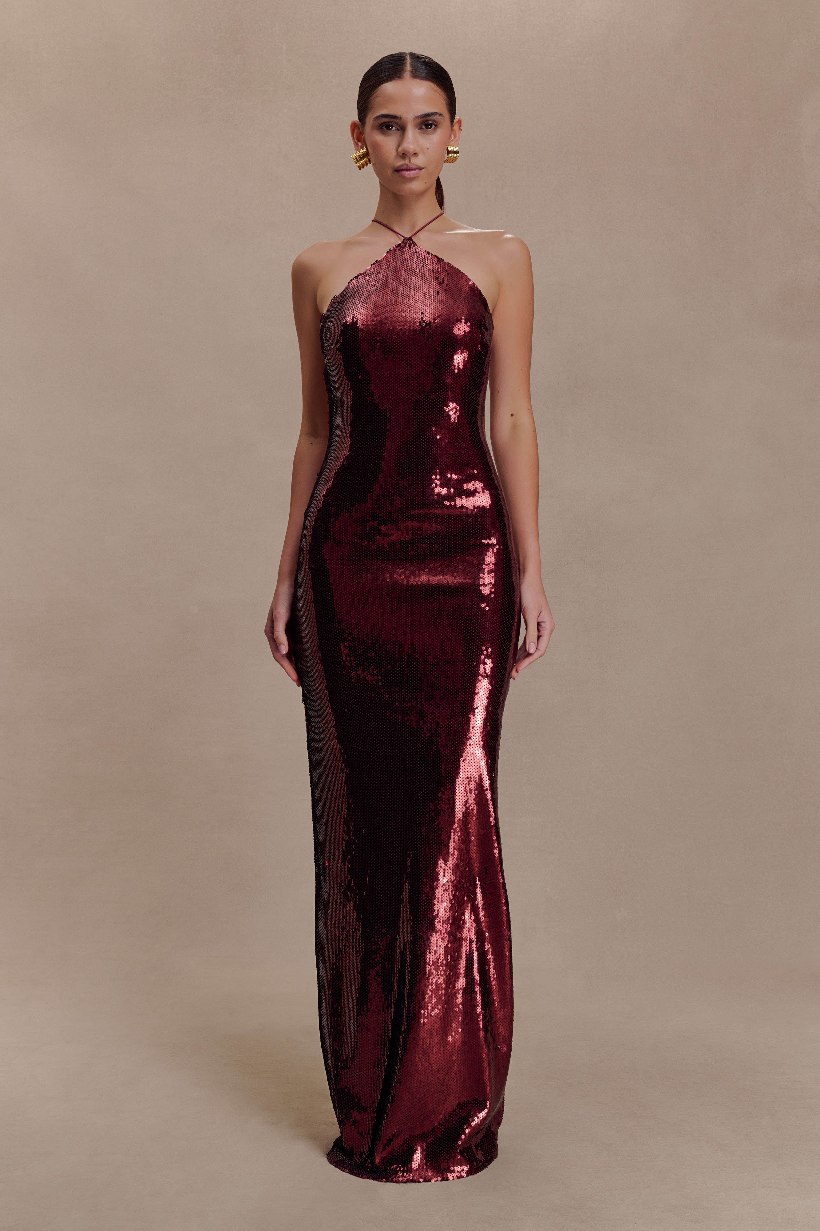 Alternative view of Baldwin Sequin Cut Out Maxi Dress - Mahogany