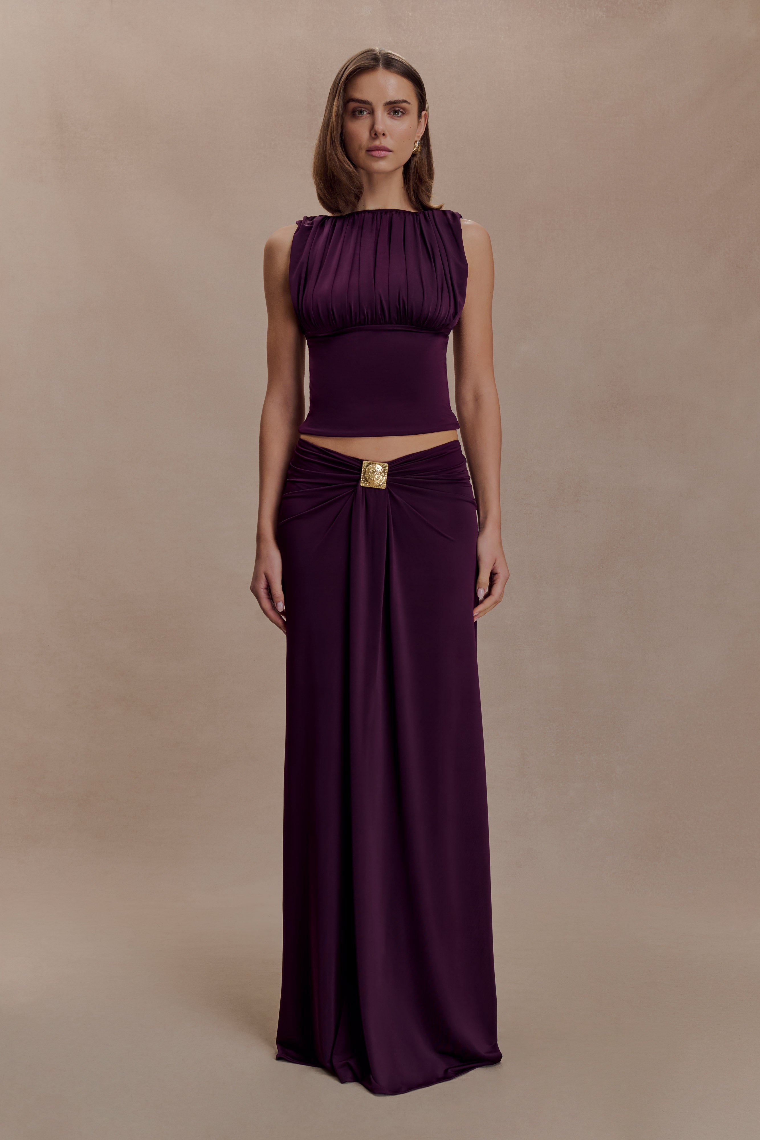 Erina Slinky Open Back Top - Aubergine - Image 7