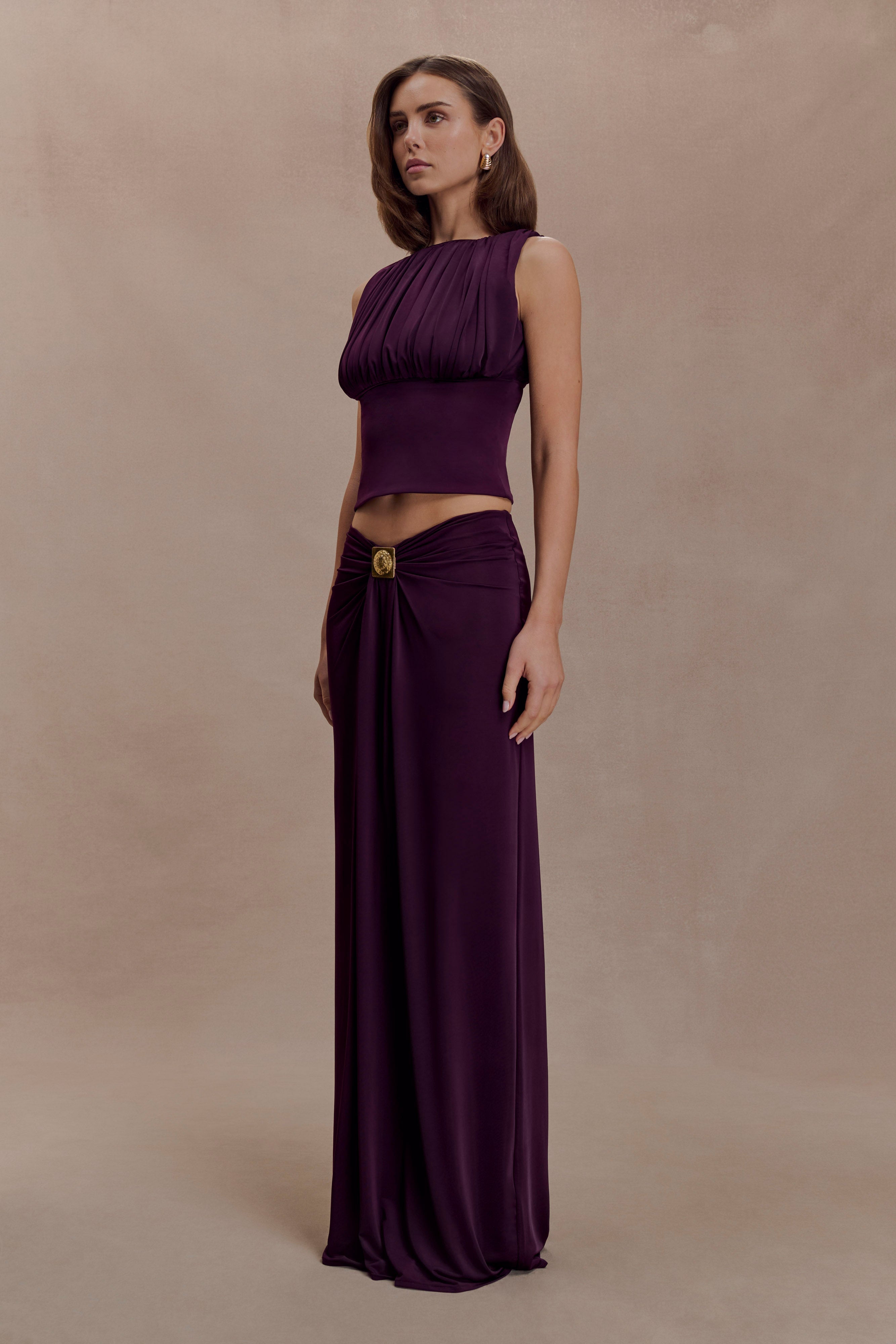 Erina Slinky Open Back Top - Aubergine - Image 4