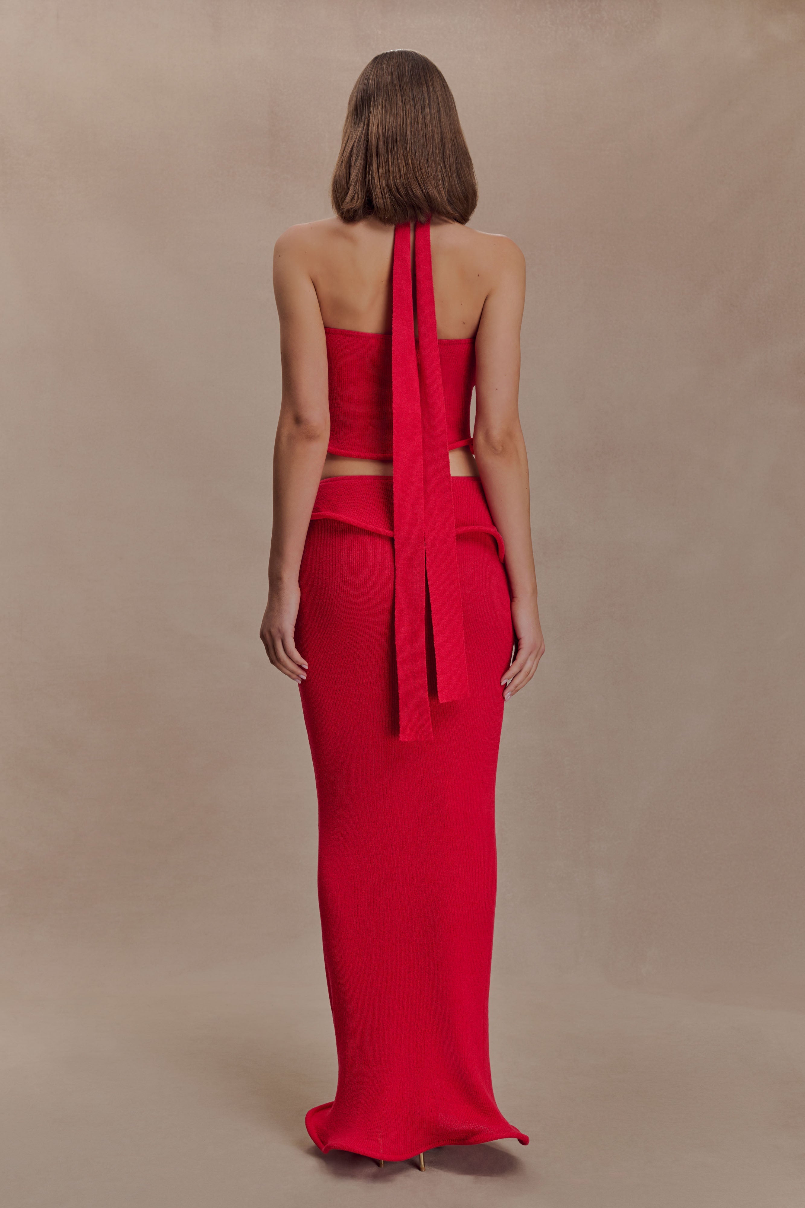 Alternative view of Samira Knit Wired Maxi Skirt - Red