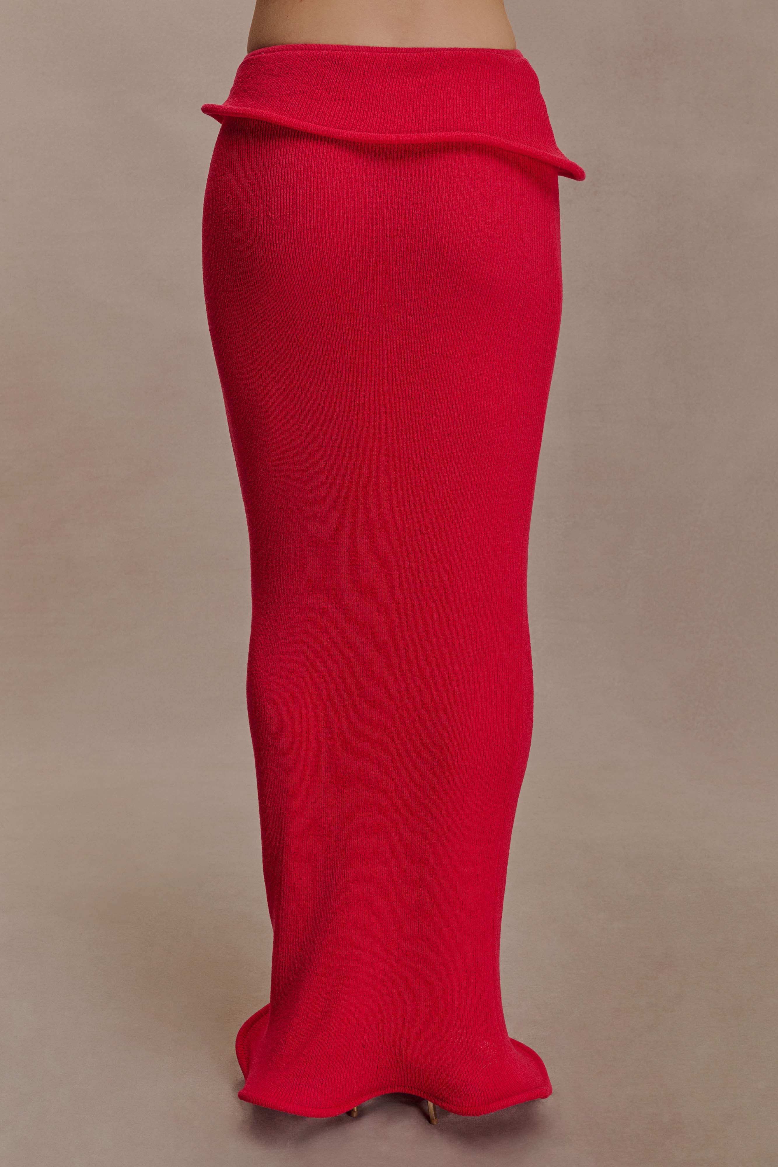 Samira Knit Wired Maxi Skirt - Red - Image 5