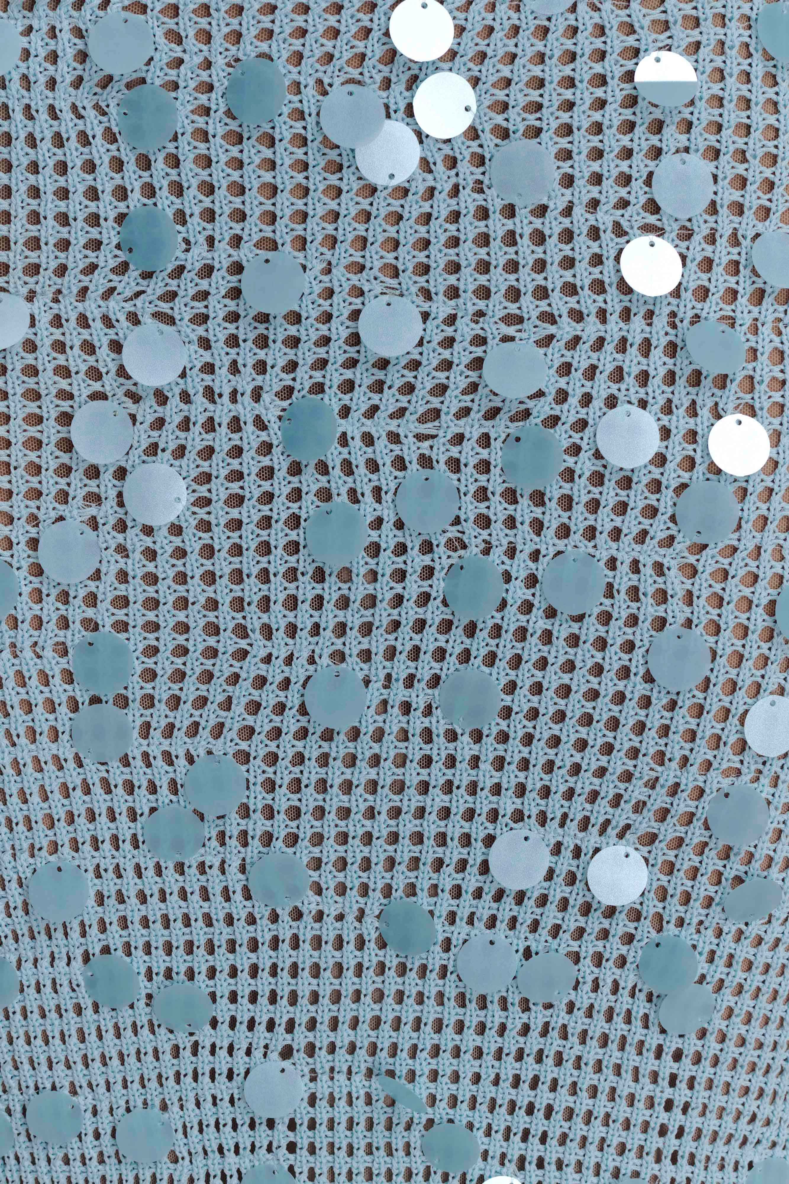 Carmen Crochet Sequin Maxi Open Back Dress - Blue - Image 8