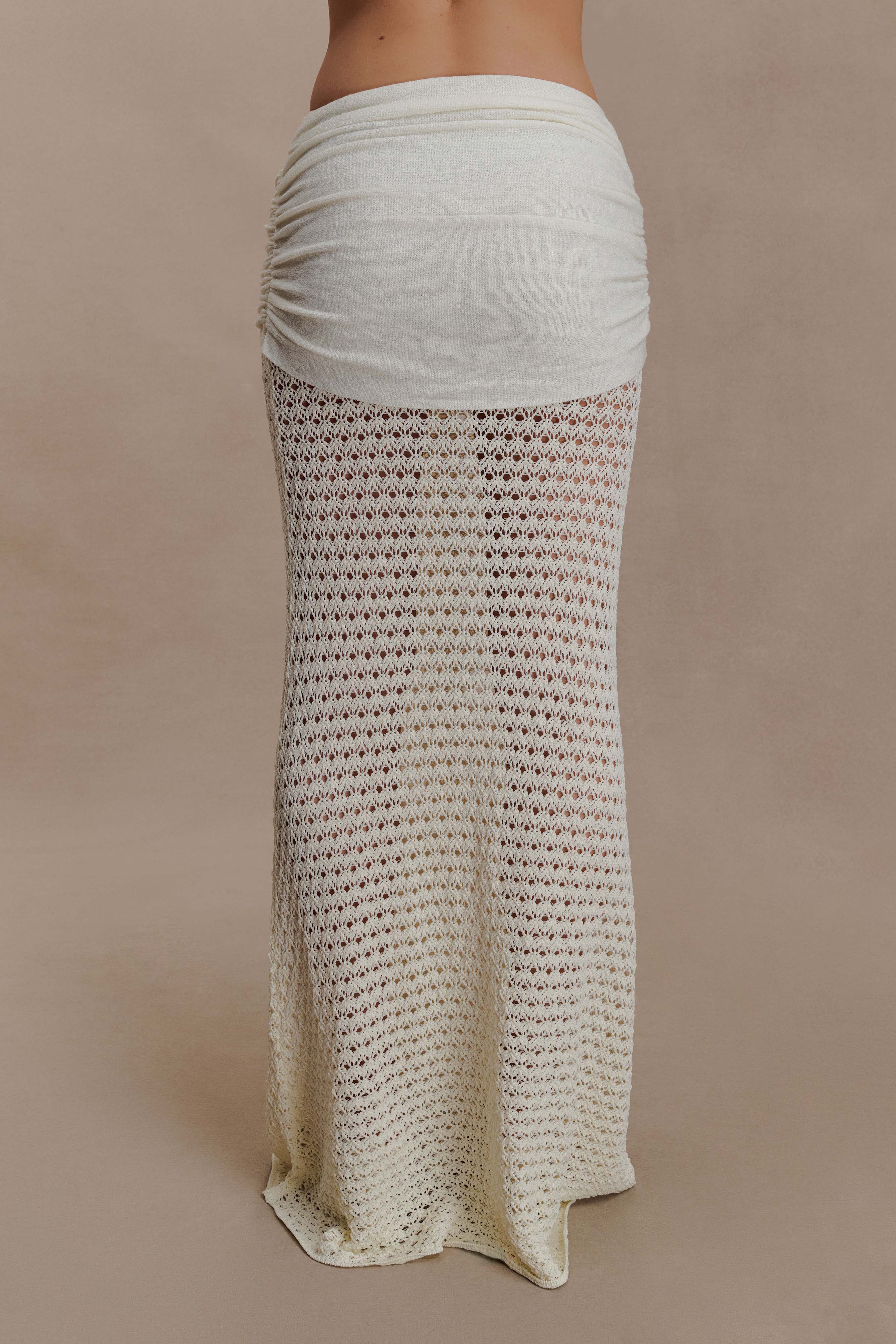 Mania Crochet Maxi Skirt With Hardware - Ivory - Image 5
