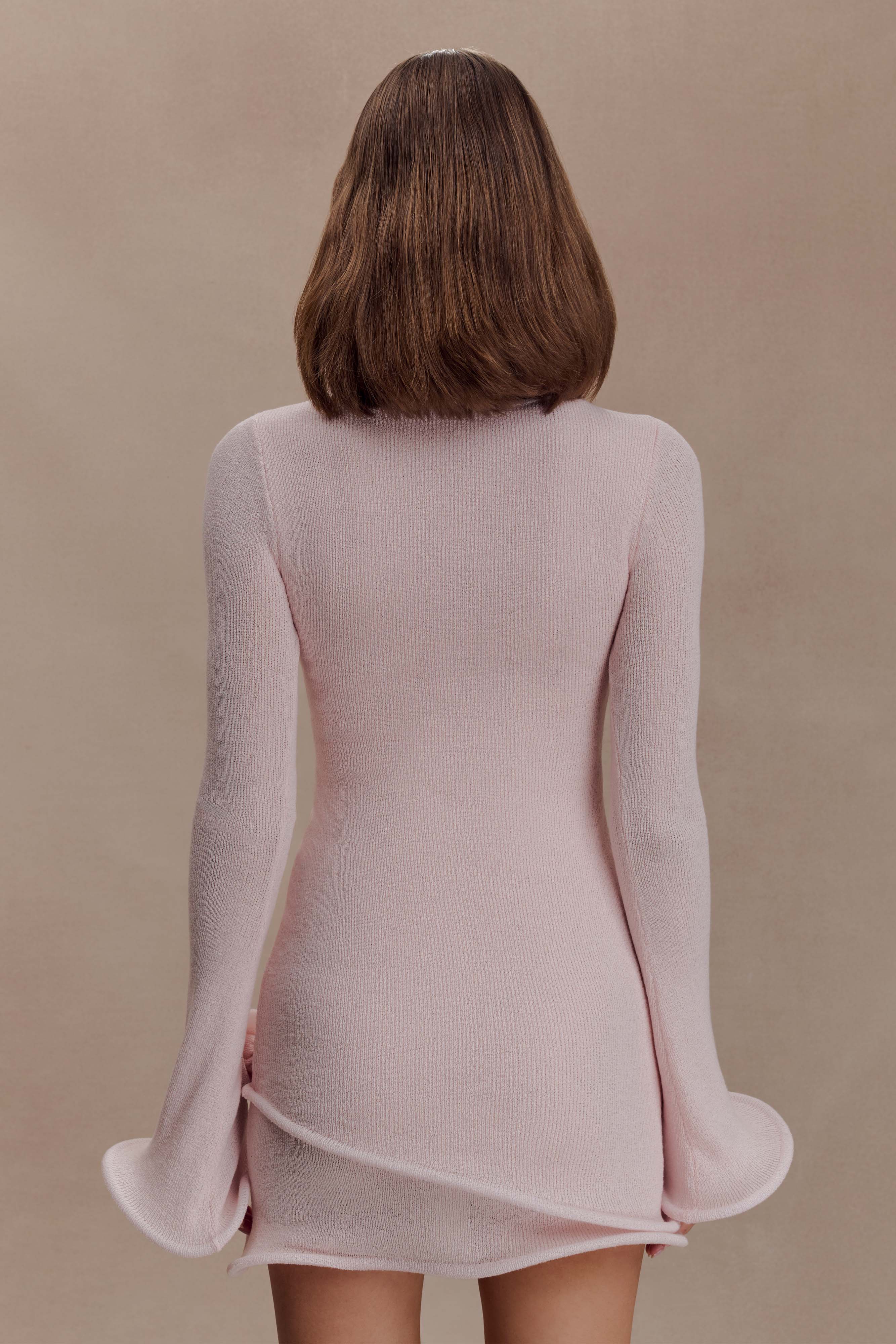 Alternative view of Samira Knit Long Sleeve Mini Dress - Misty Rose