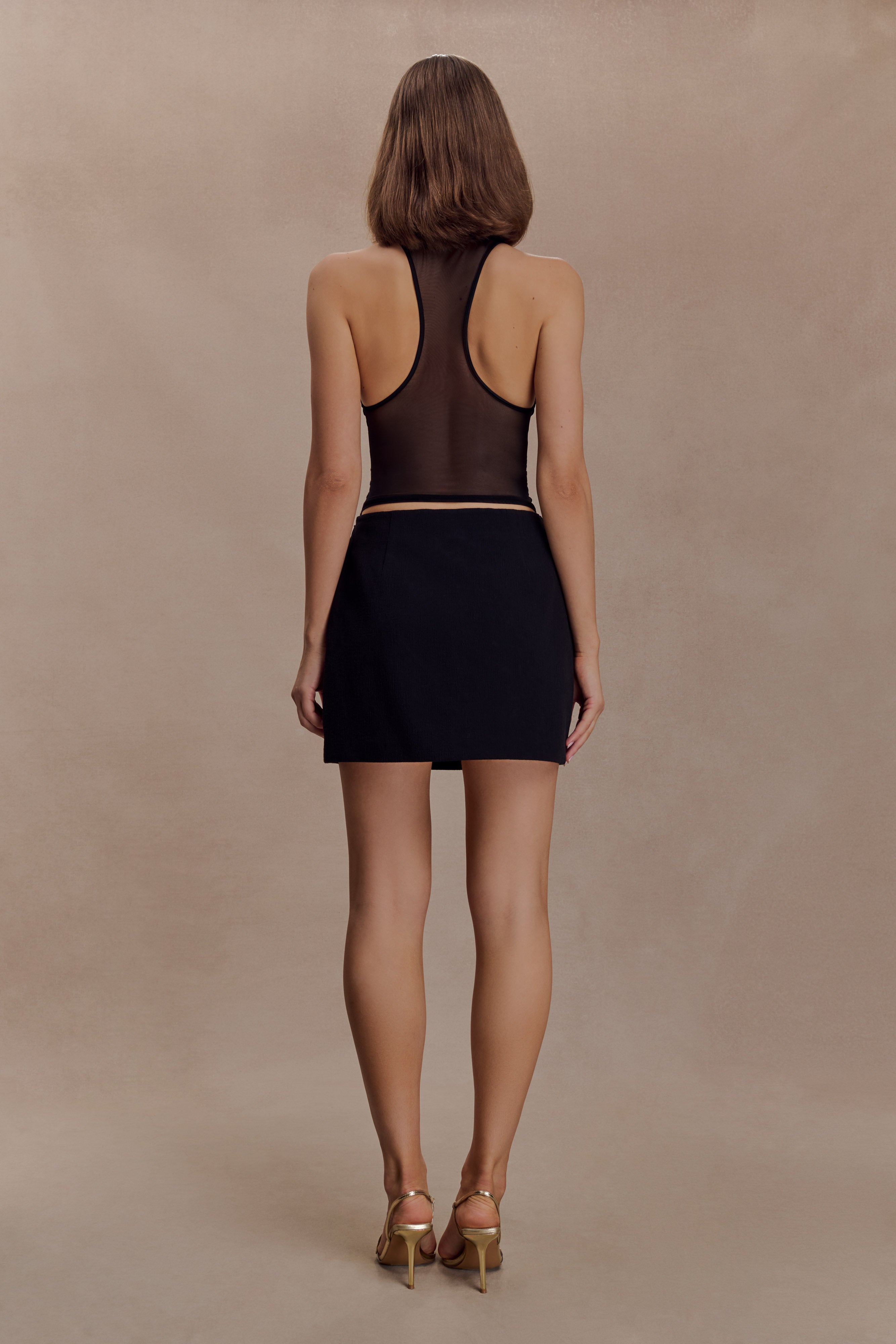 Dayana Cotton Mini Skirt - Black - Image 5