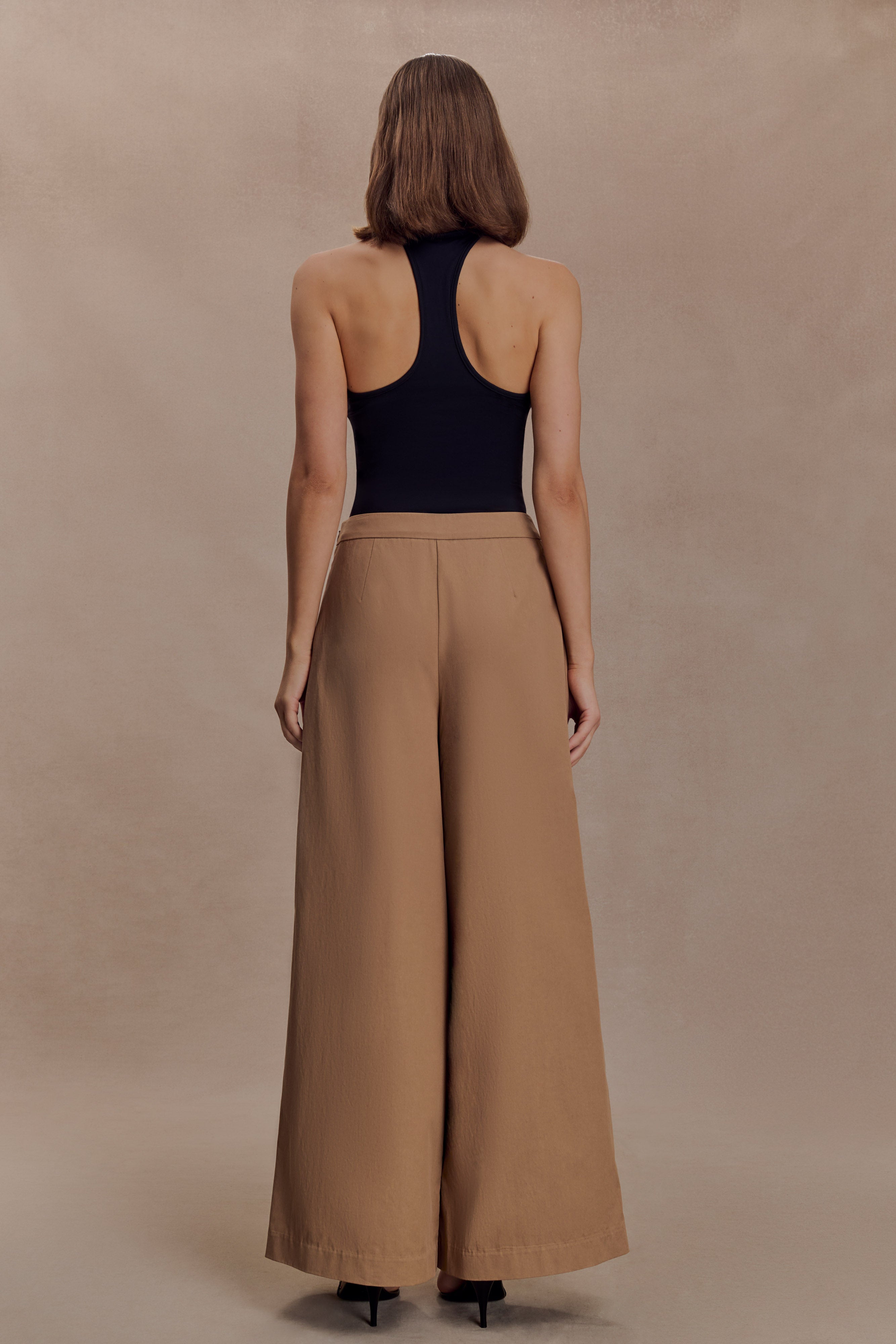 Alternative view of Owen Draped Wide Leg Pants - Mocha