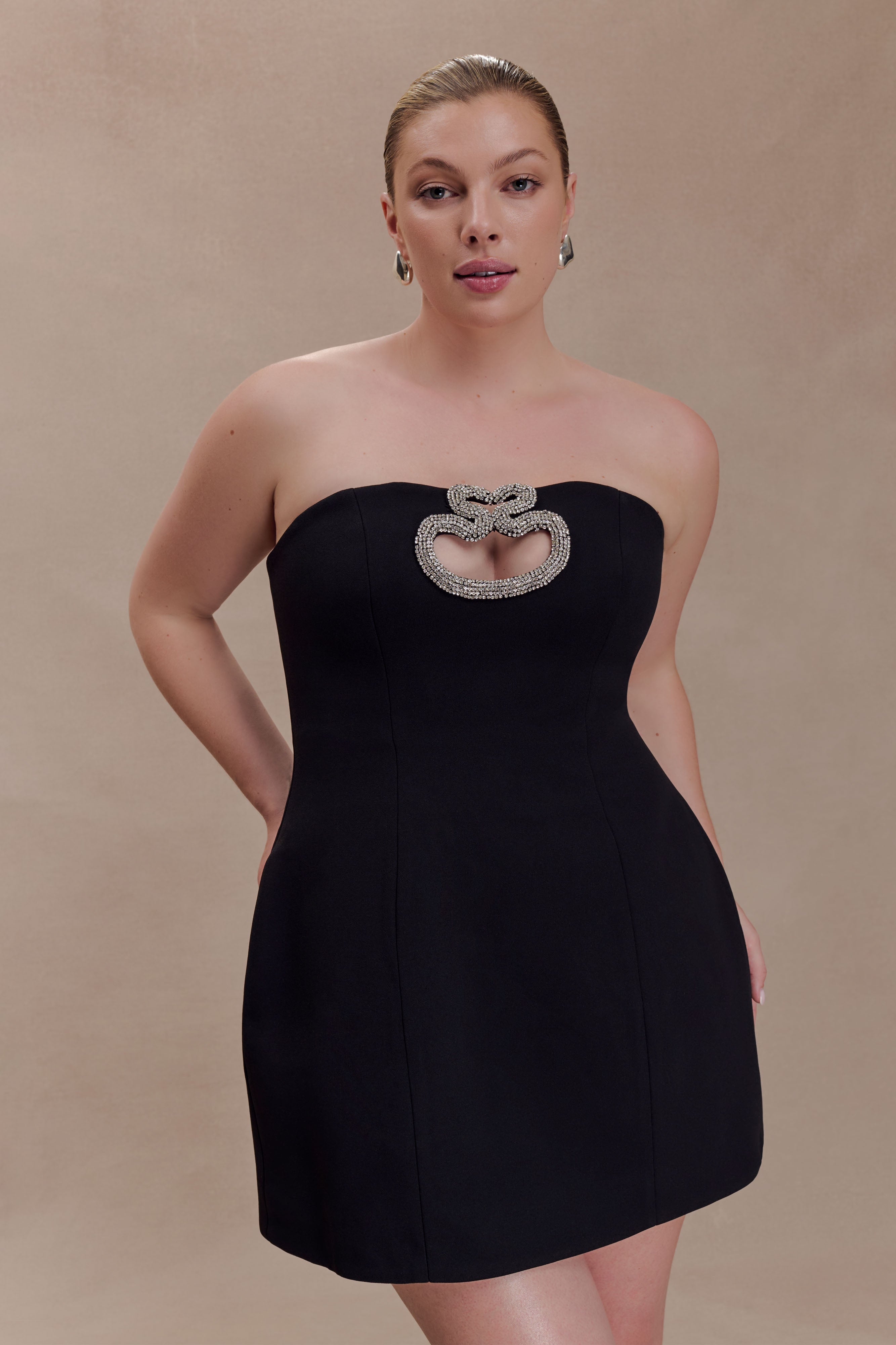 Hilda Embellished Strapless Mini Dress - Black - Image 7