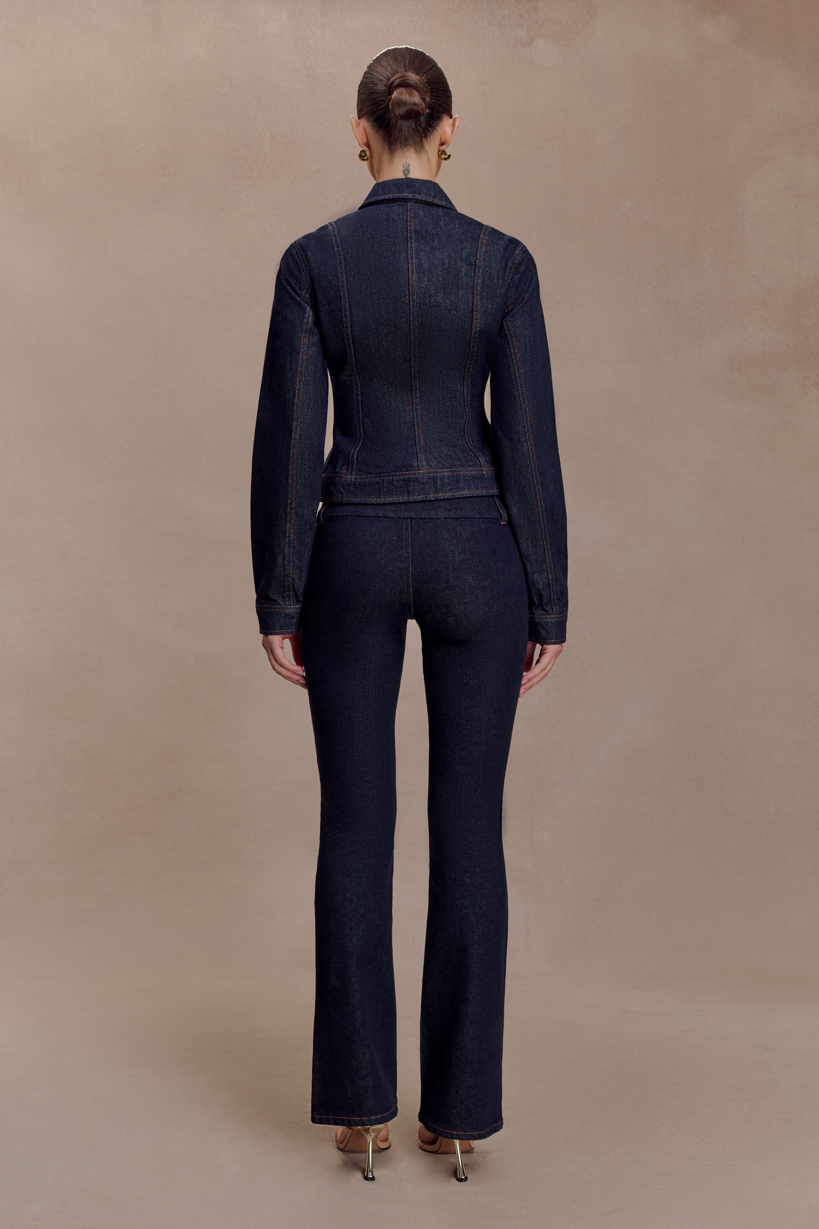 Cierra Cinched Jacket Top - Washed Indigo Blue - Image 5