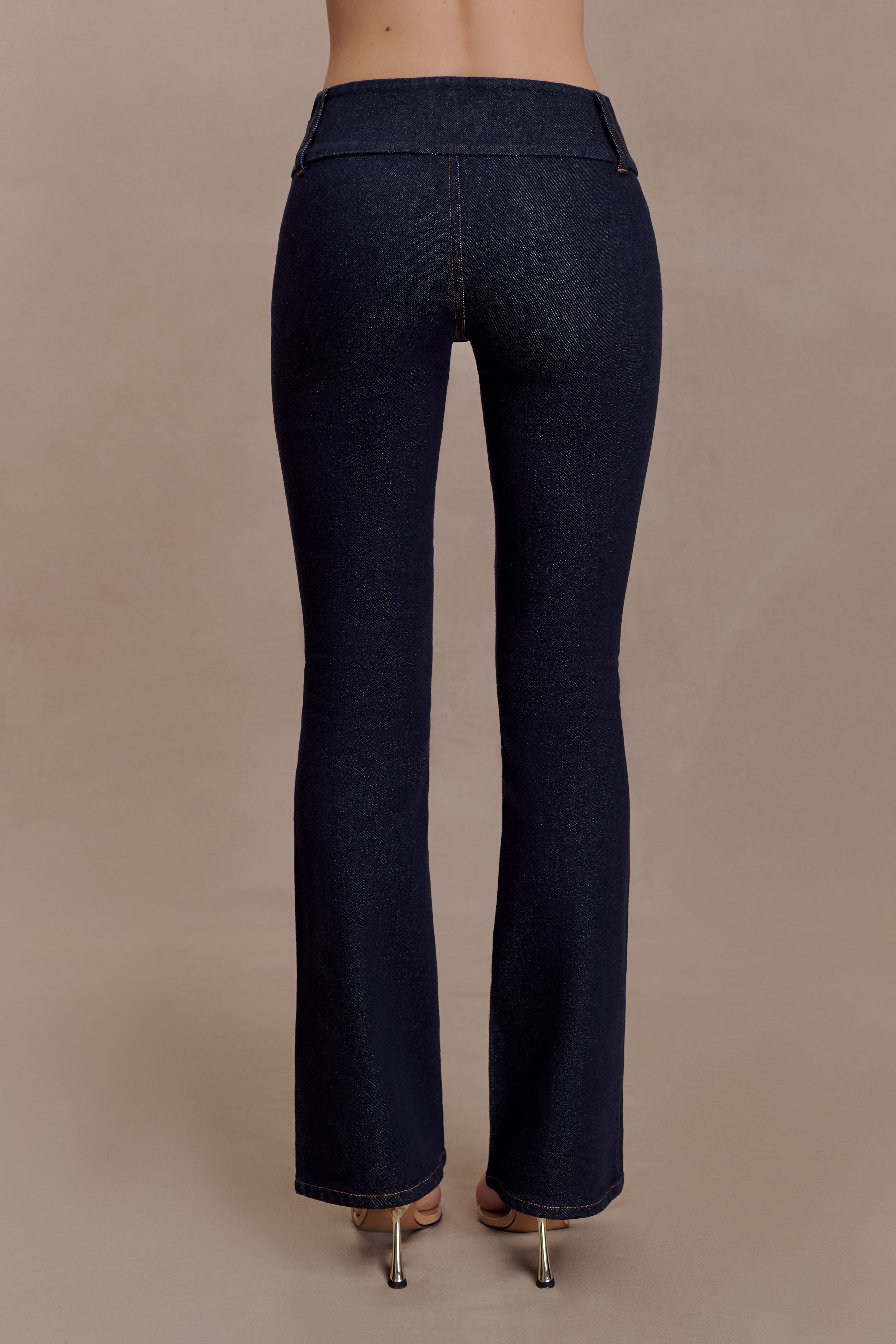 Alternative view of Shelly Flared Denim Jeans - Washed Indigo Blue