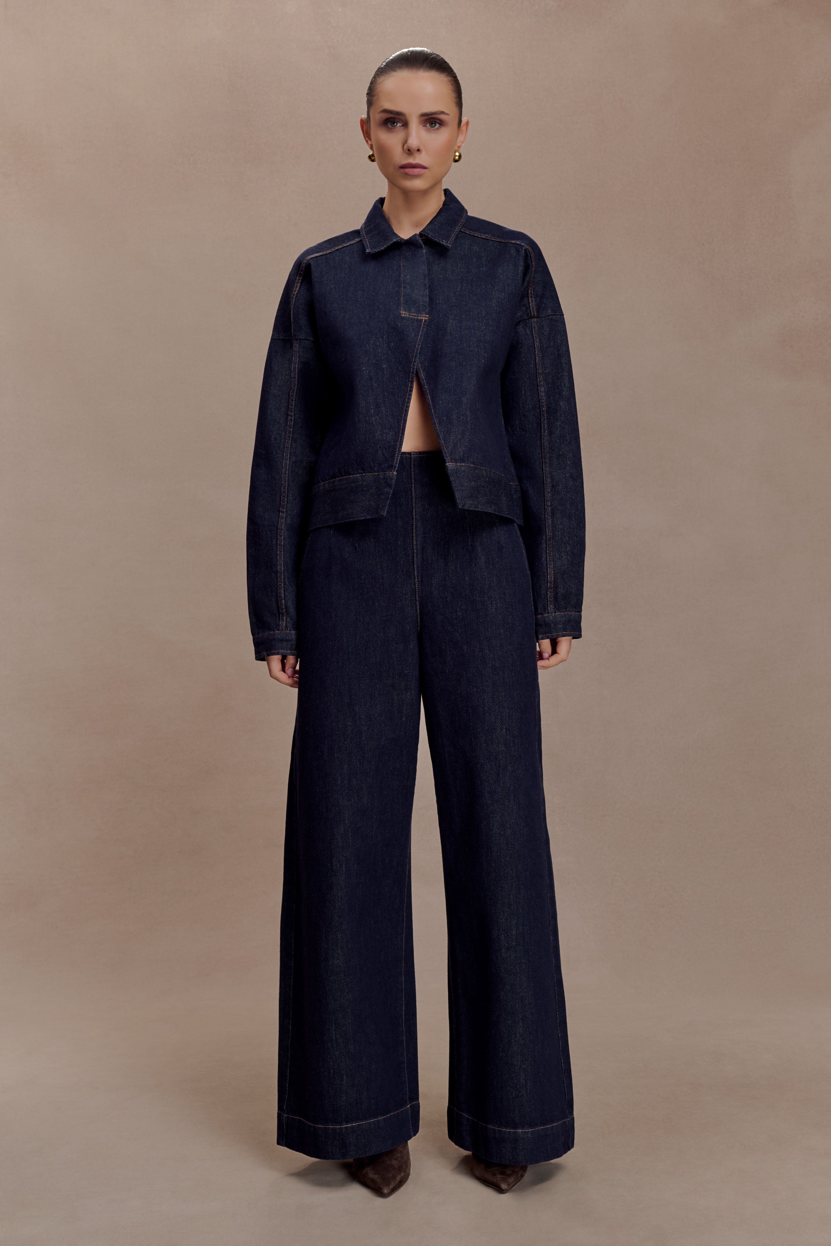 Maral High Waisted Dart Jeans - Washed Indigo Blue - Image 7