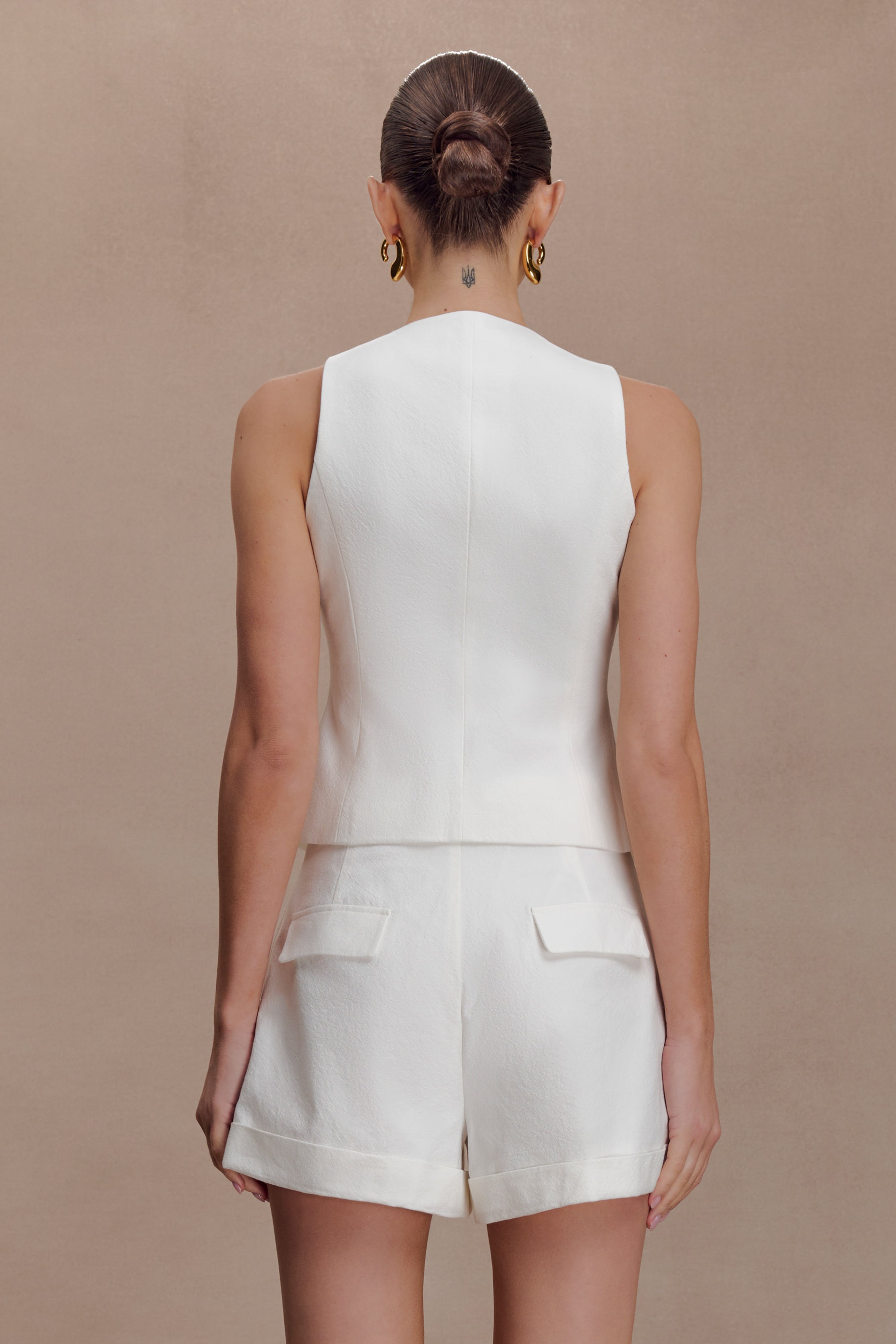 Aldea Cotton Sleeveless Top - White - Image 4