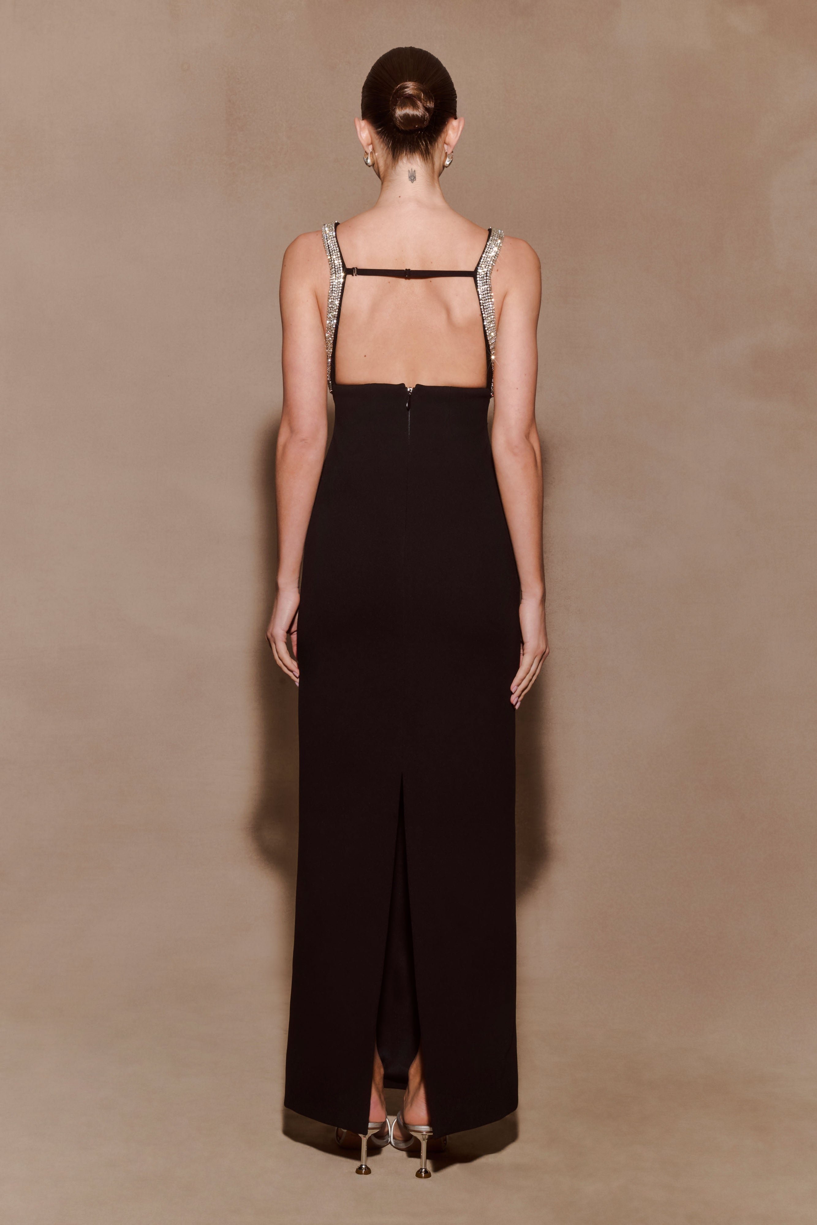 Alternative view of Lorde Embellished Crepe Maxi Dress - Black