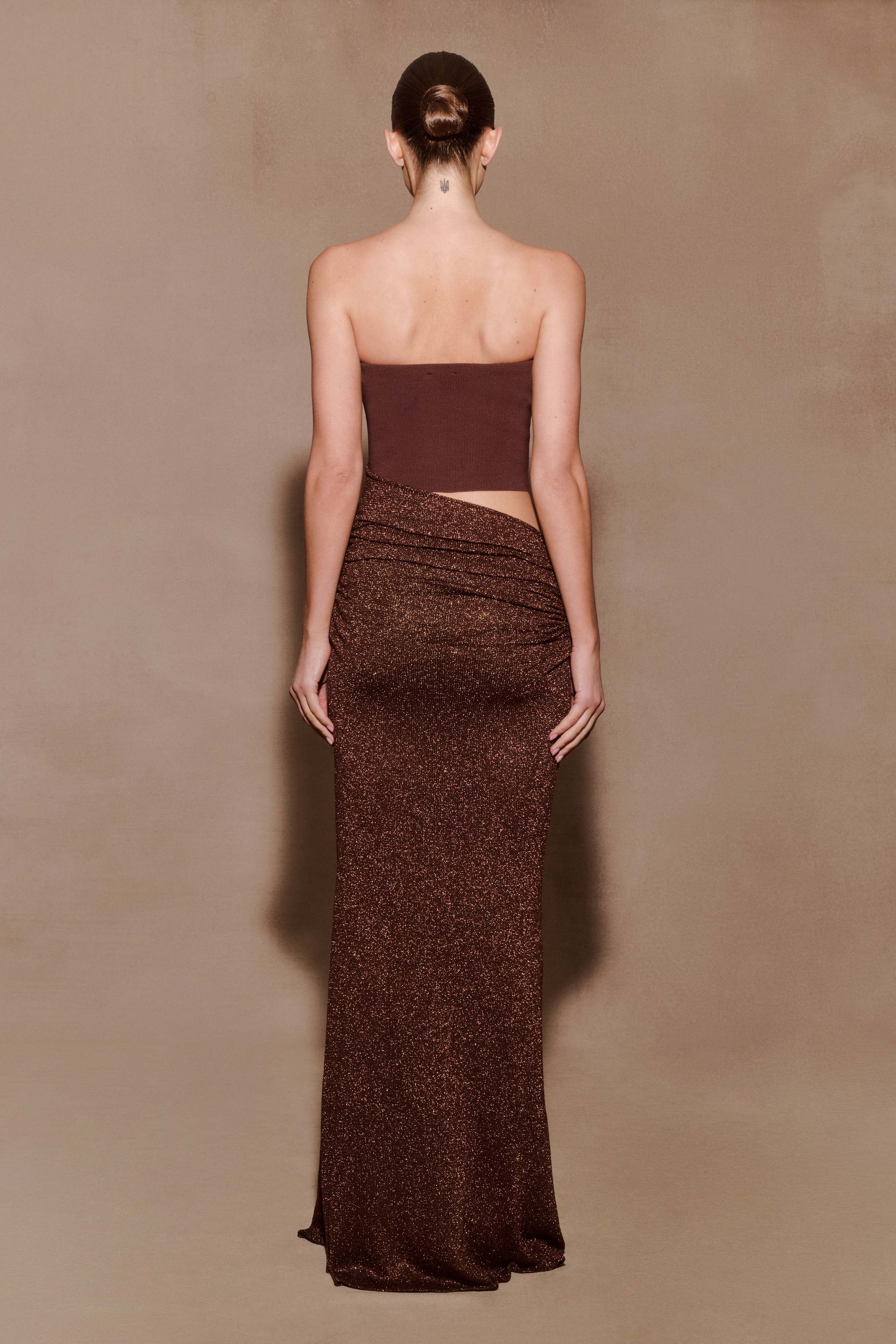 Alternative view of Jasiel Strapless Knit Maxi Dress - Chocolate