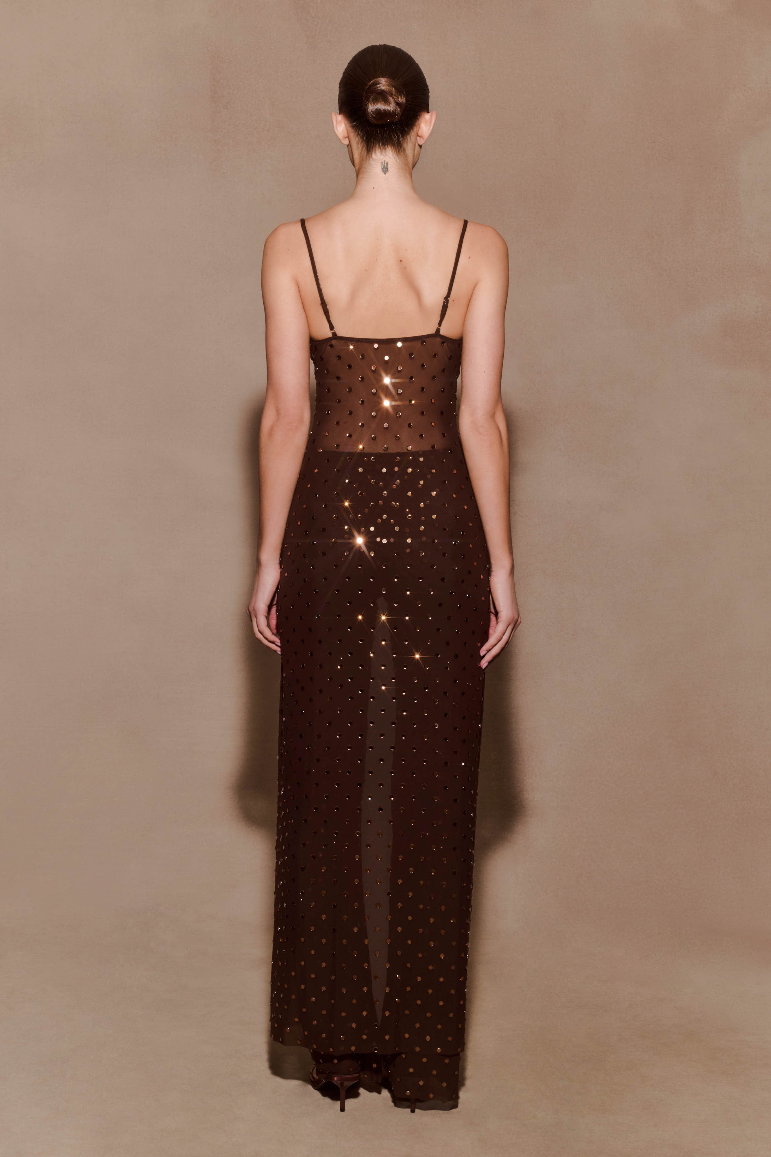 Jackie Longline Diamante Top - Chocolate - Image 7