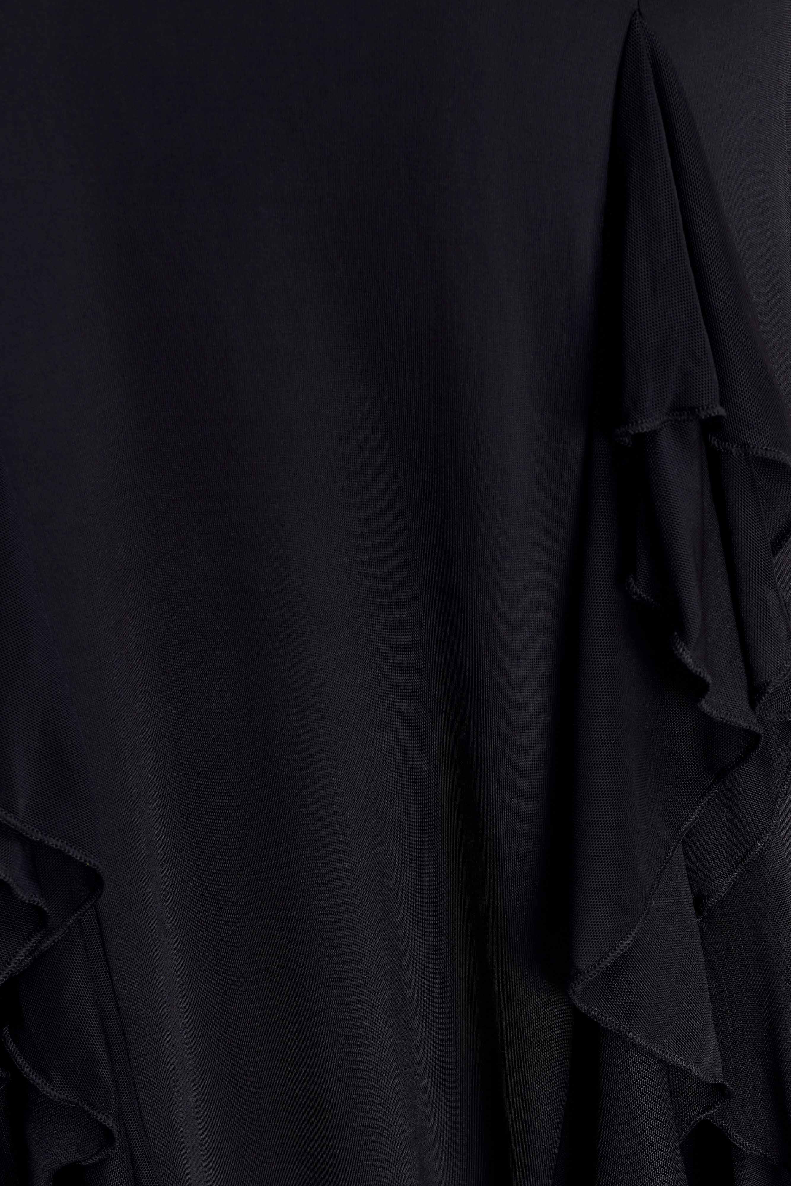 Etta Ruffle Slinky Maxi Dress - Black - Image 6