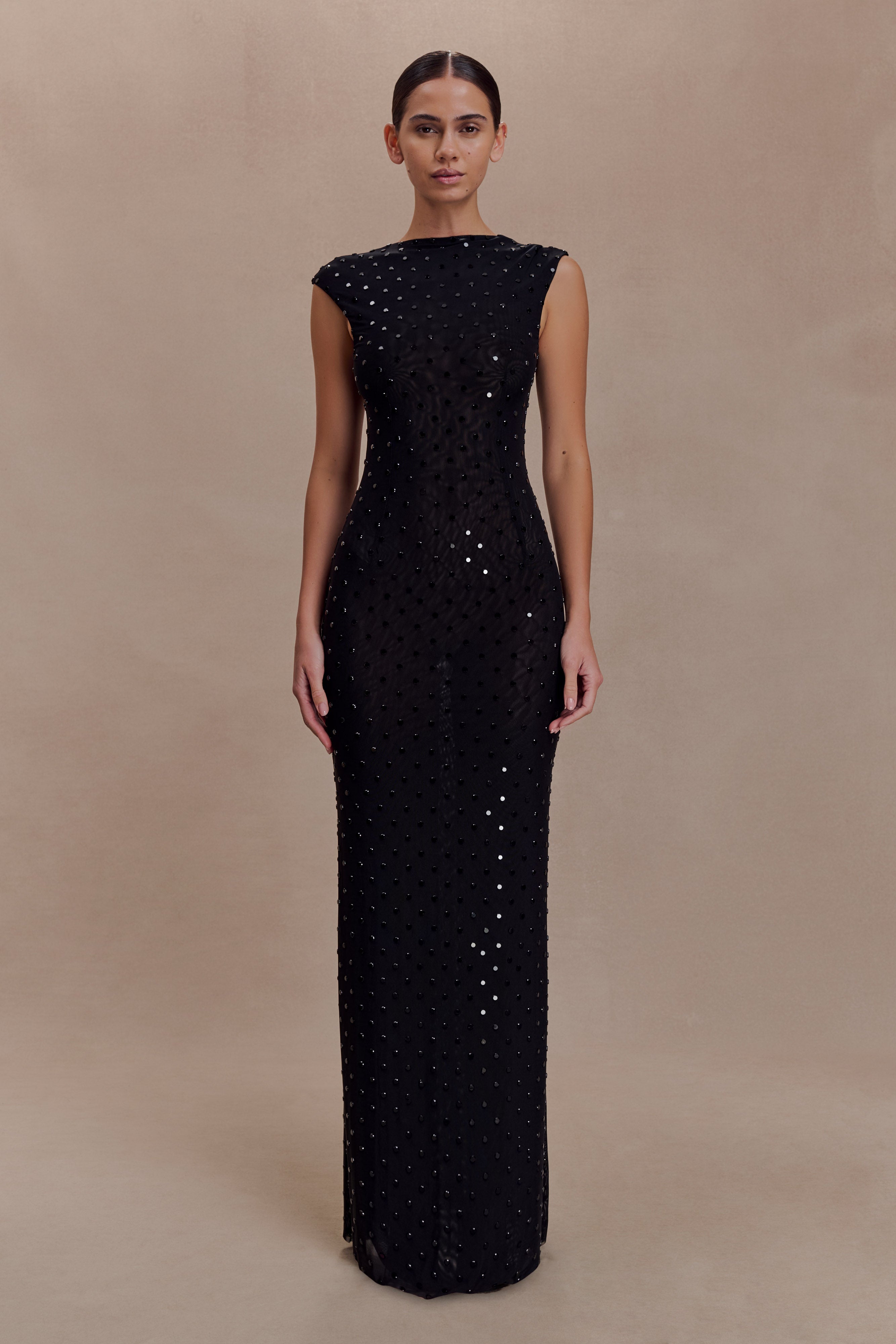 Alternative view of Samara Sleeveless Diamante Maxi Dress - Black