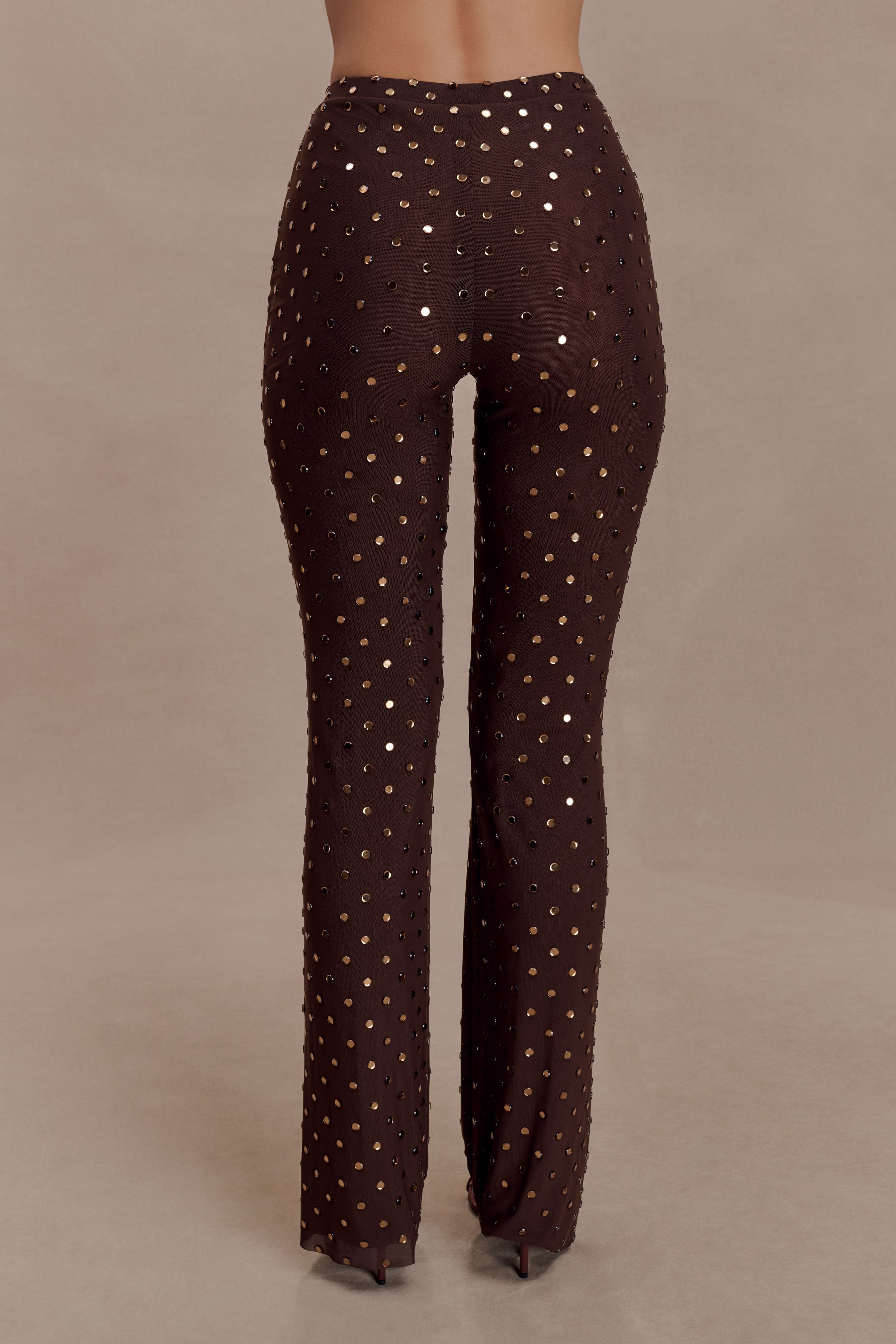 Jackie Diamante Straight Leg Pants - Chocolate - Image 2