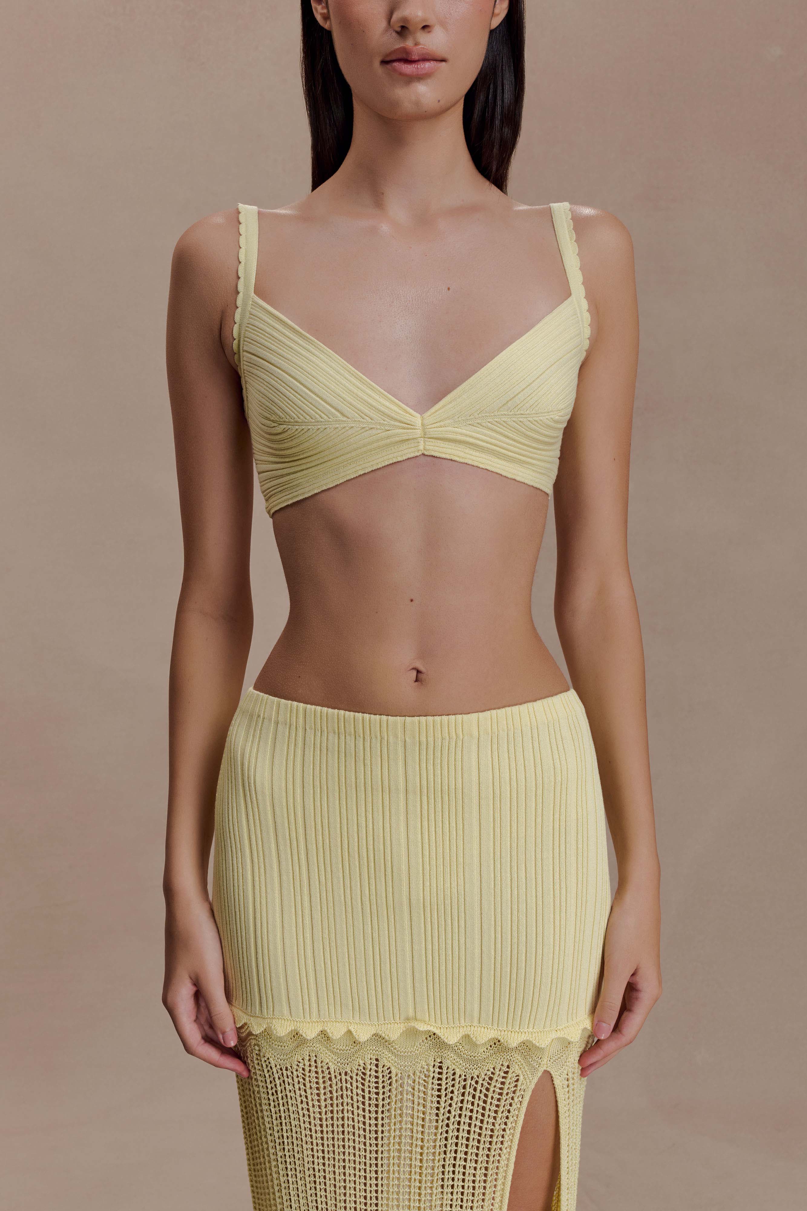 Coleene Pointelle Knit Top - Lemon - Image 3