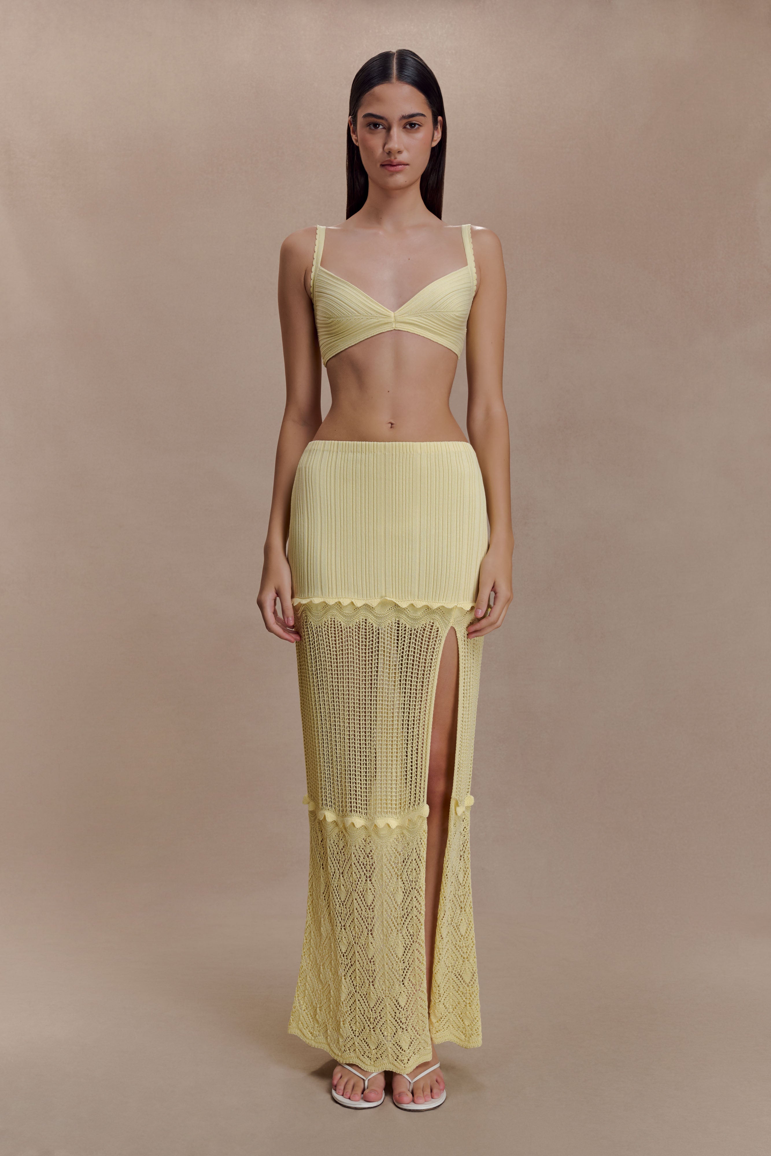 Coleene Pointelle Knit Top - Lemon - Image 6