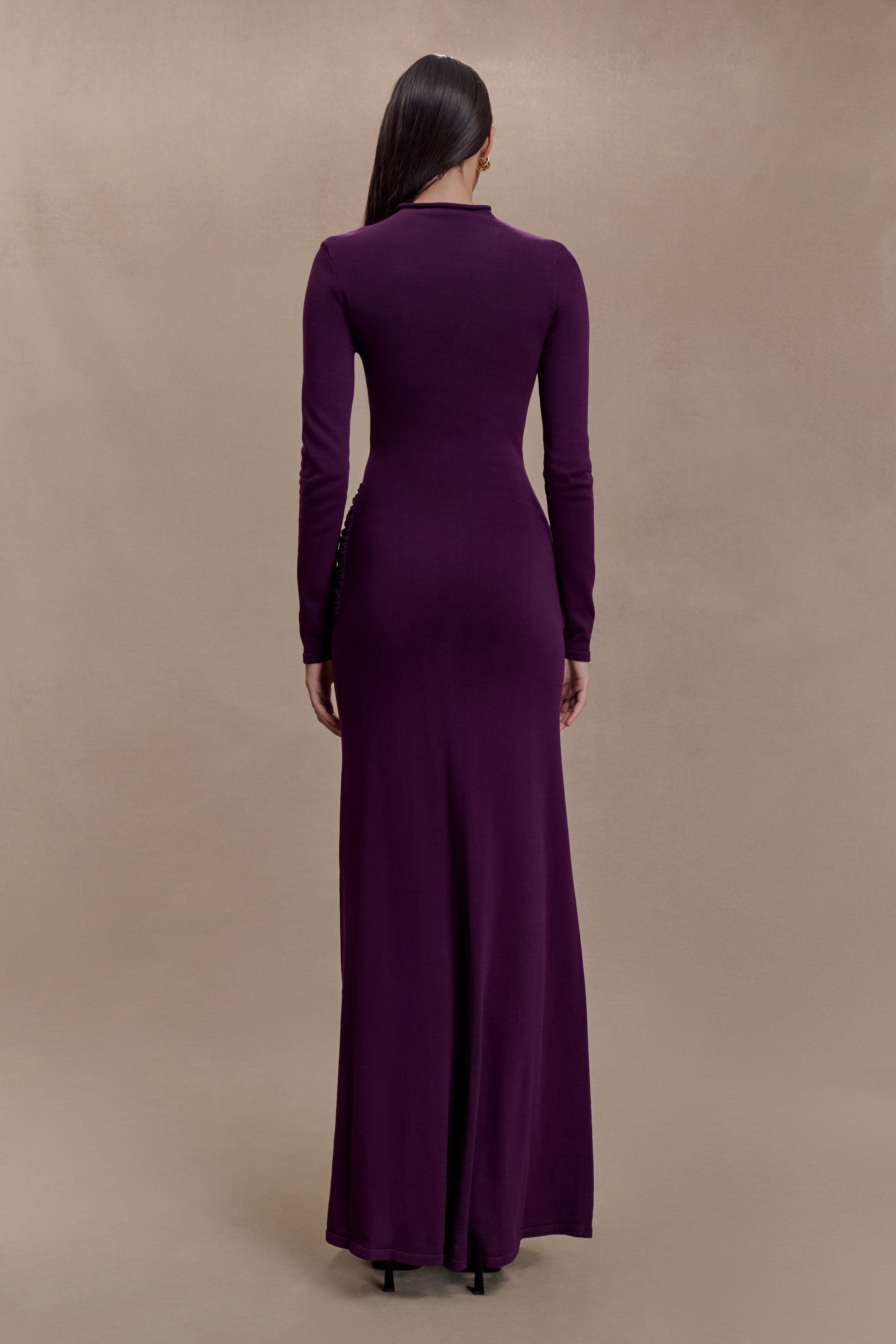 Alternative view of Grayson Knit Chiffon Maxi Dress - Plum