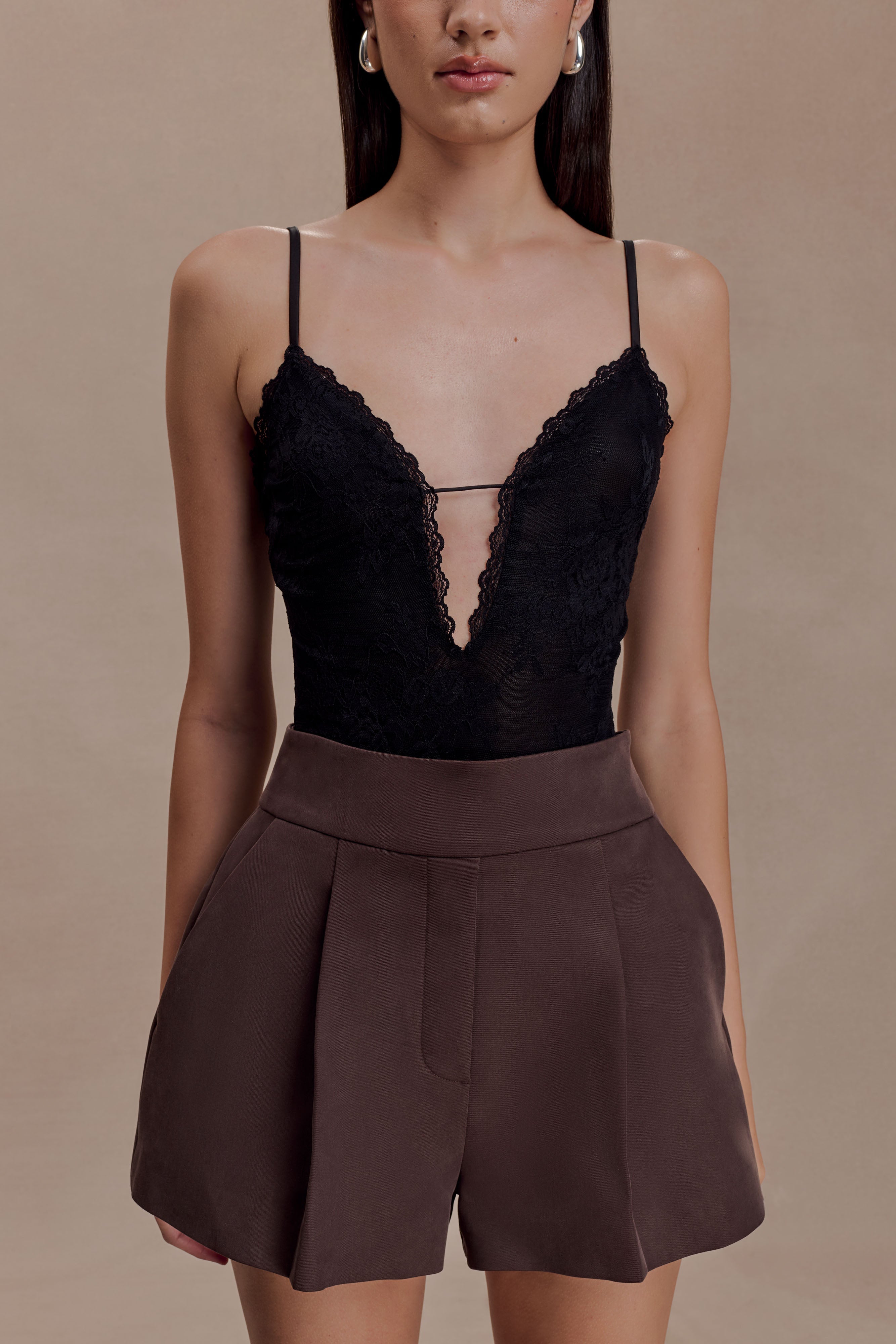 Jasper Sheer Plunge Lace Bodysuit - Black - Image 3