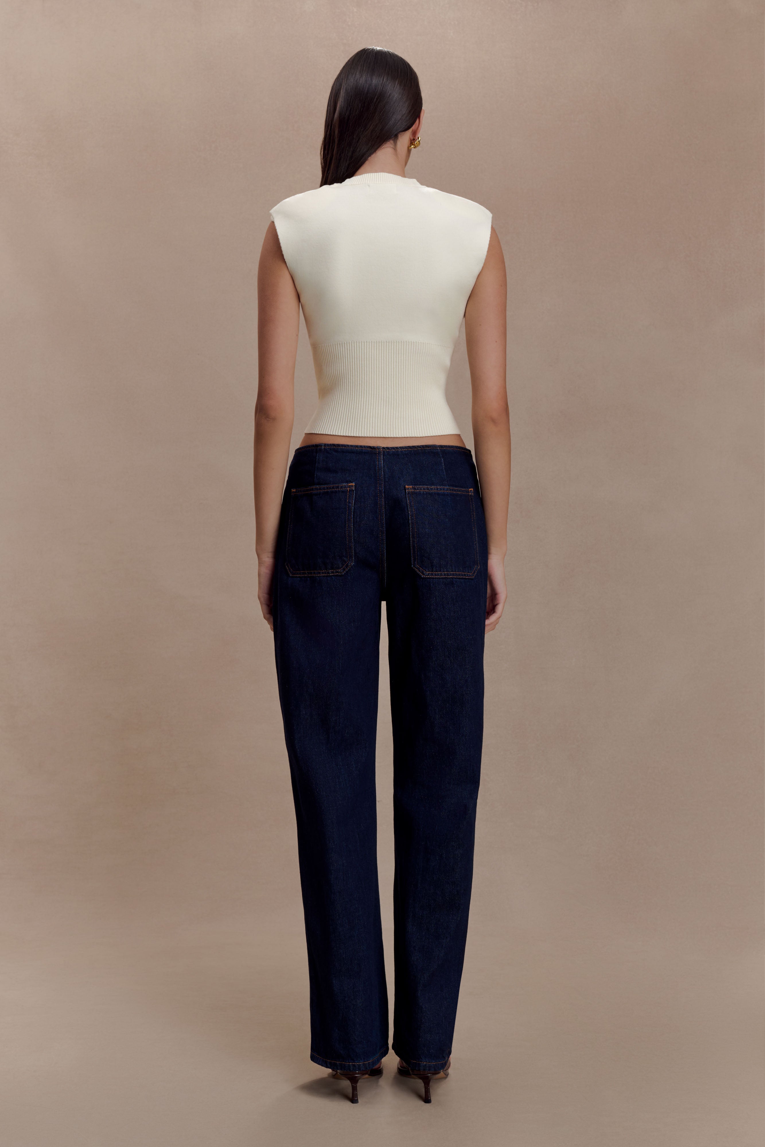Sharpay Sleeveless Knit Top - Ivory - Image 2